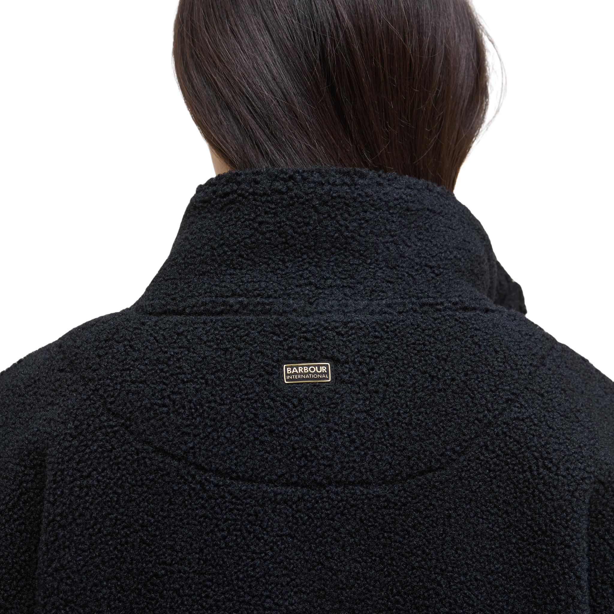 Womens Barbour International Black Chloe Fleece Jacket