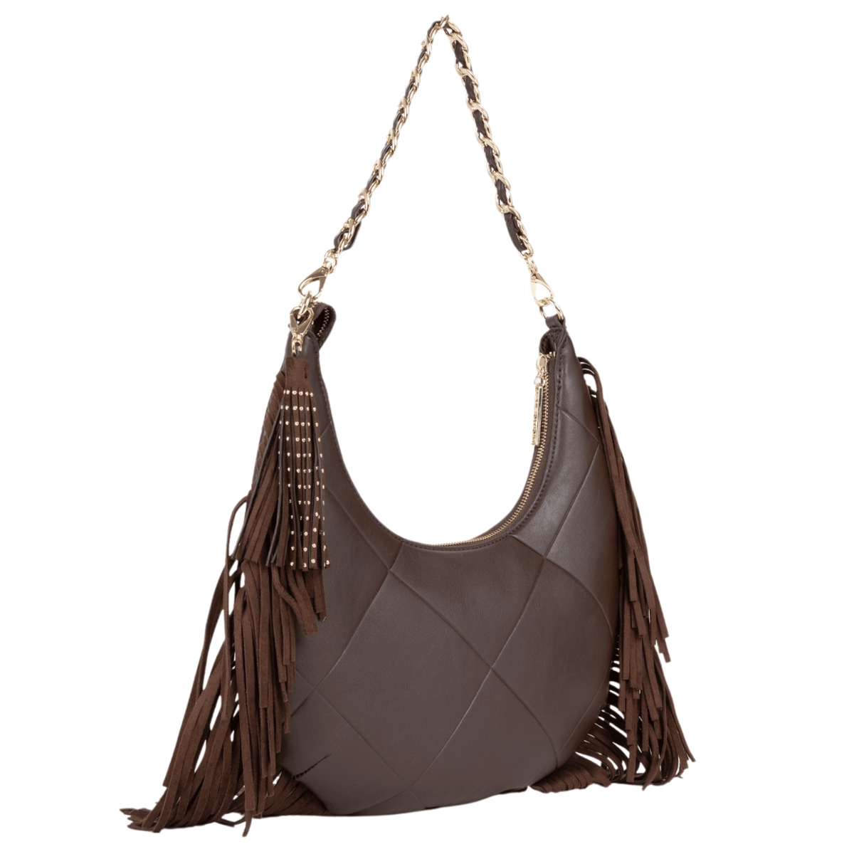 Womens Valentino Caffe Astrid Tassel Hobo Bag