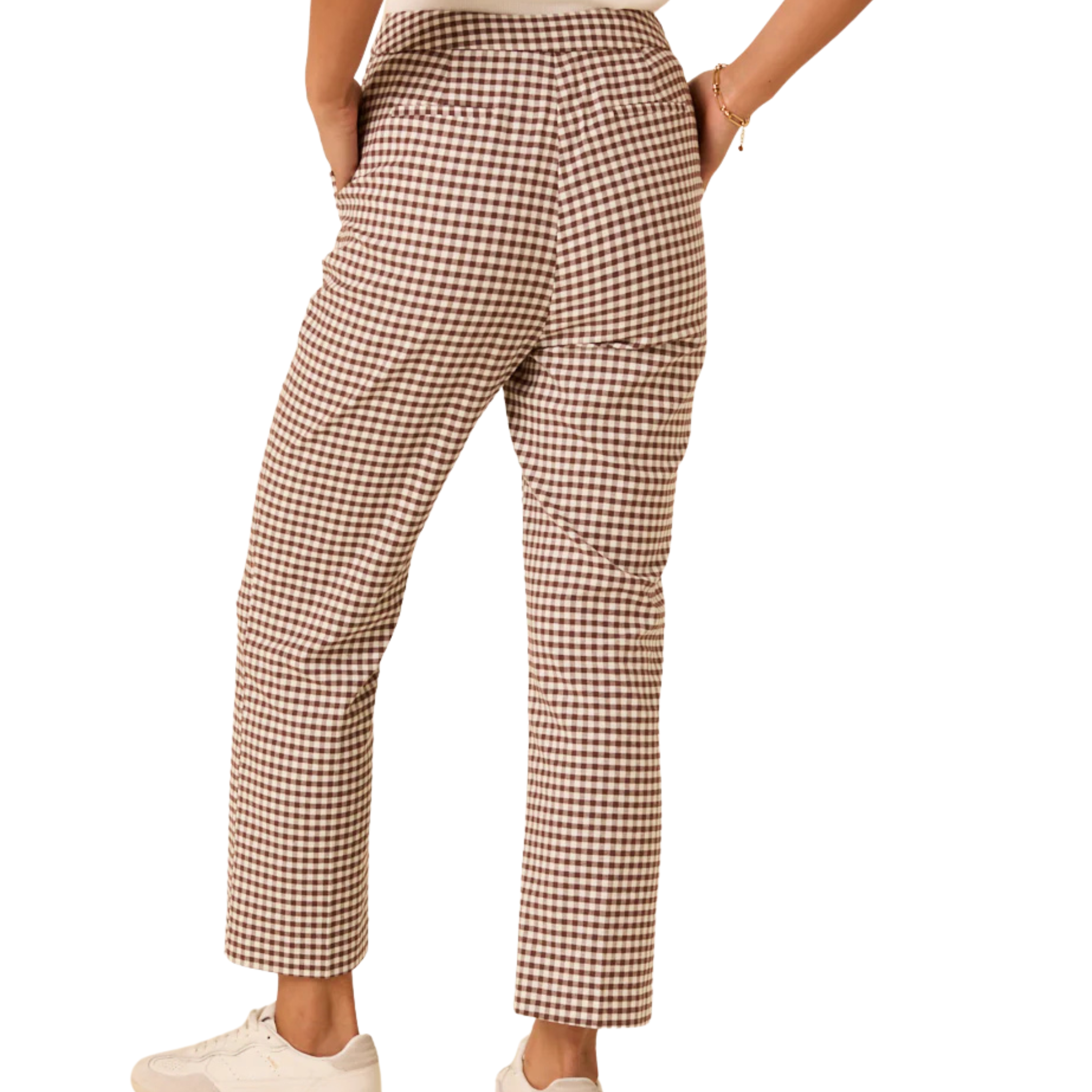 Womens Nobody's Child Brown Gingham Cigarette Trousers