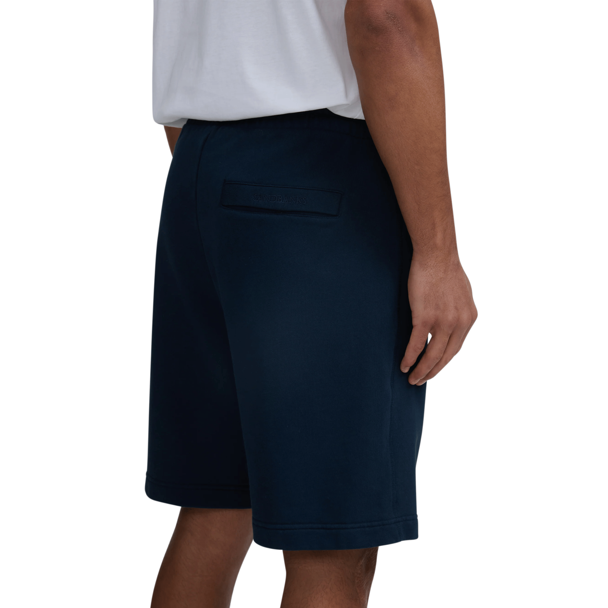 Mens Sandbanks Navy Badge Logo Sweat Shorts
