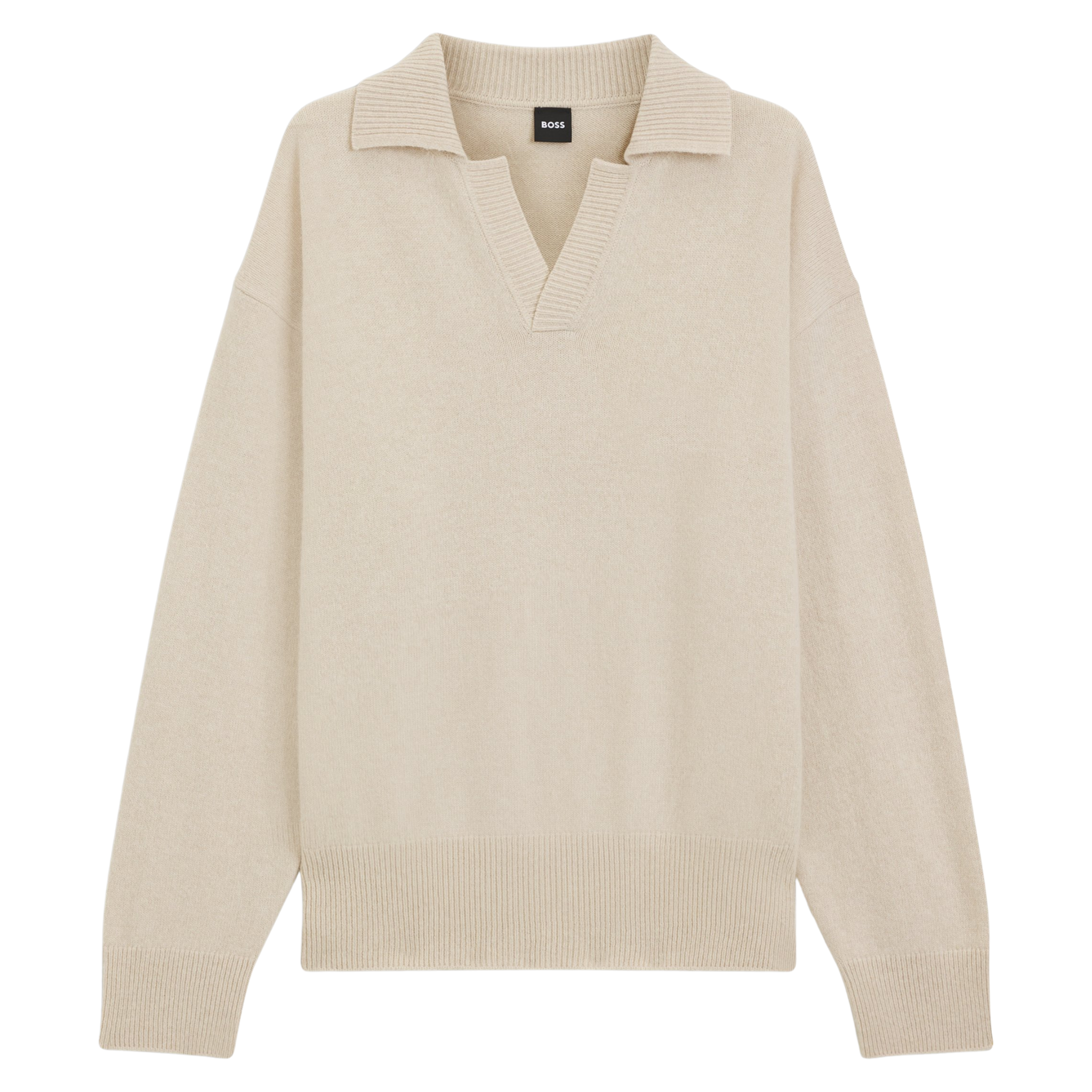 Mens BOSS Natural C-Ucari Knitted Jumper