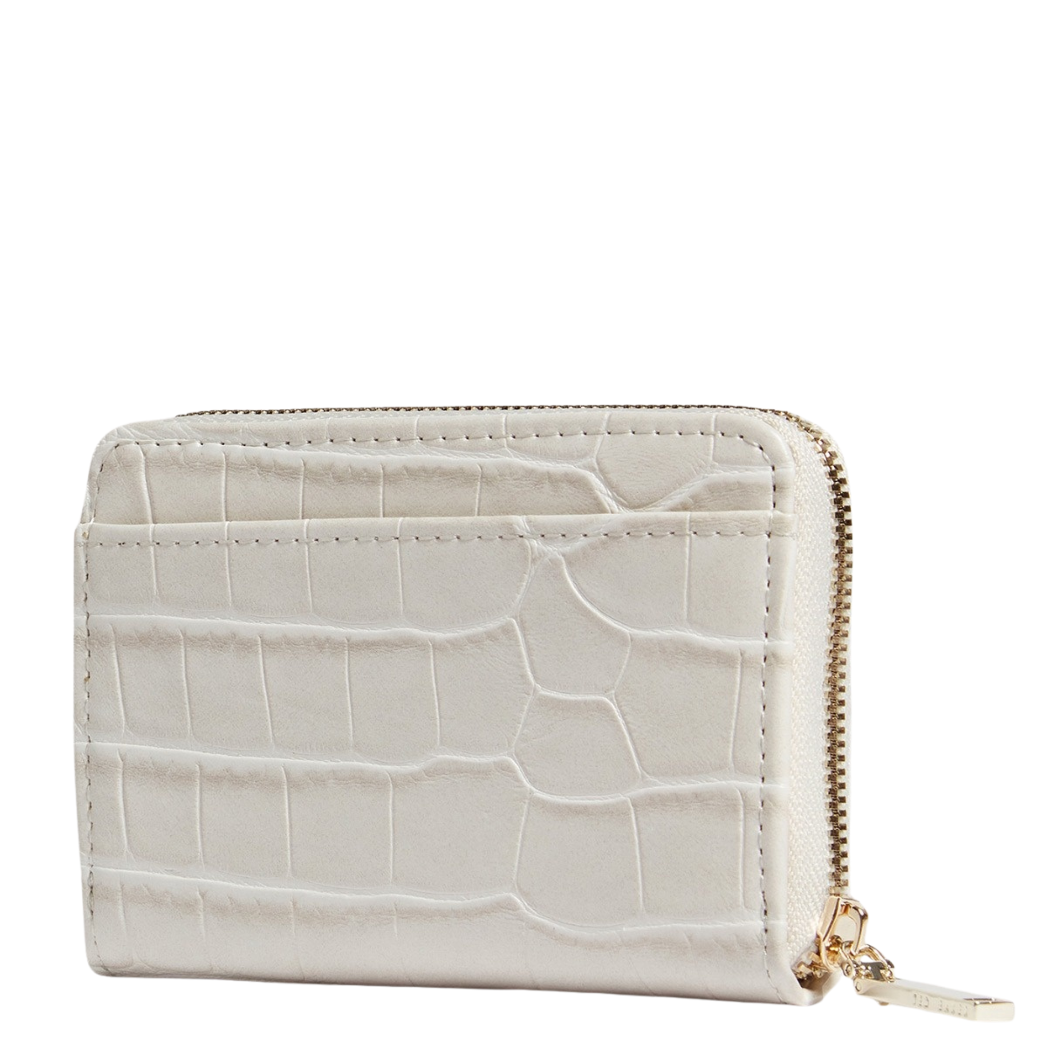 Womens Ted Baker Ivory Croc Effect Small Zip Around Purse