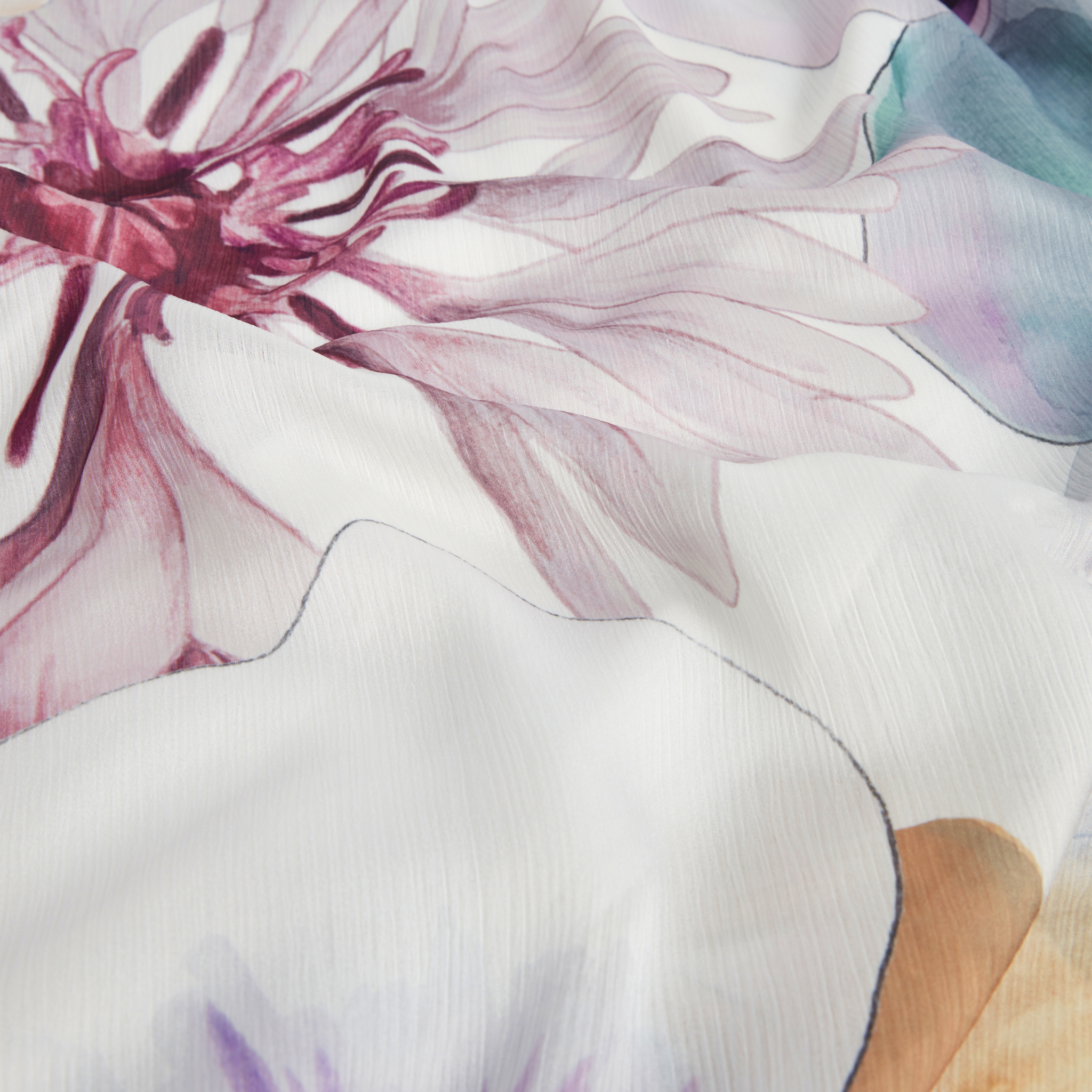 Womens Ted Baker White Print Harrpur Neck Tie Midi Dress