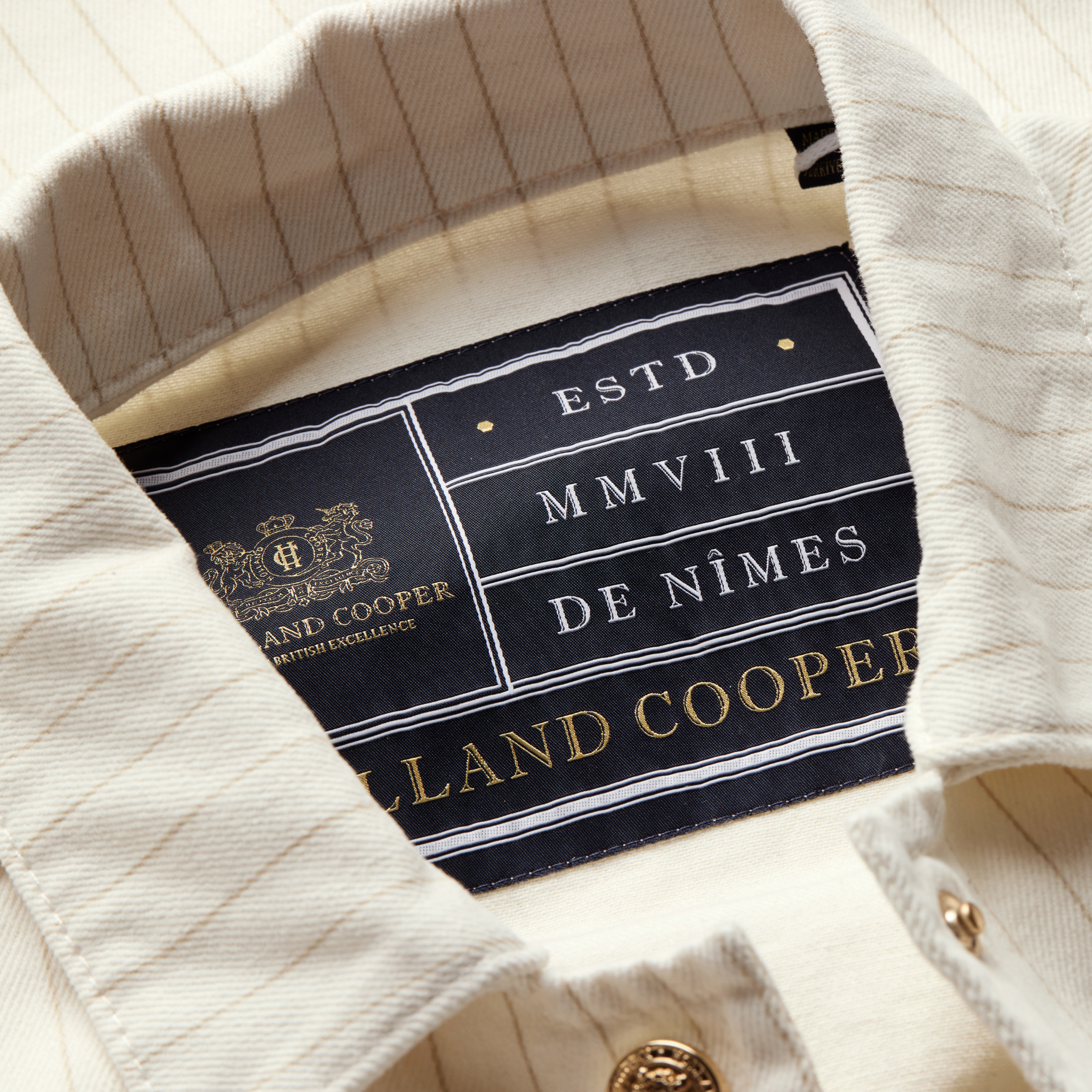 Womens Holland Cooper Ecru Stripe Denim Chore Jacket