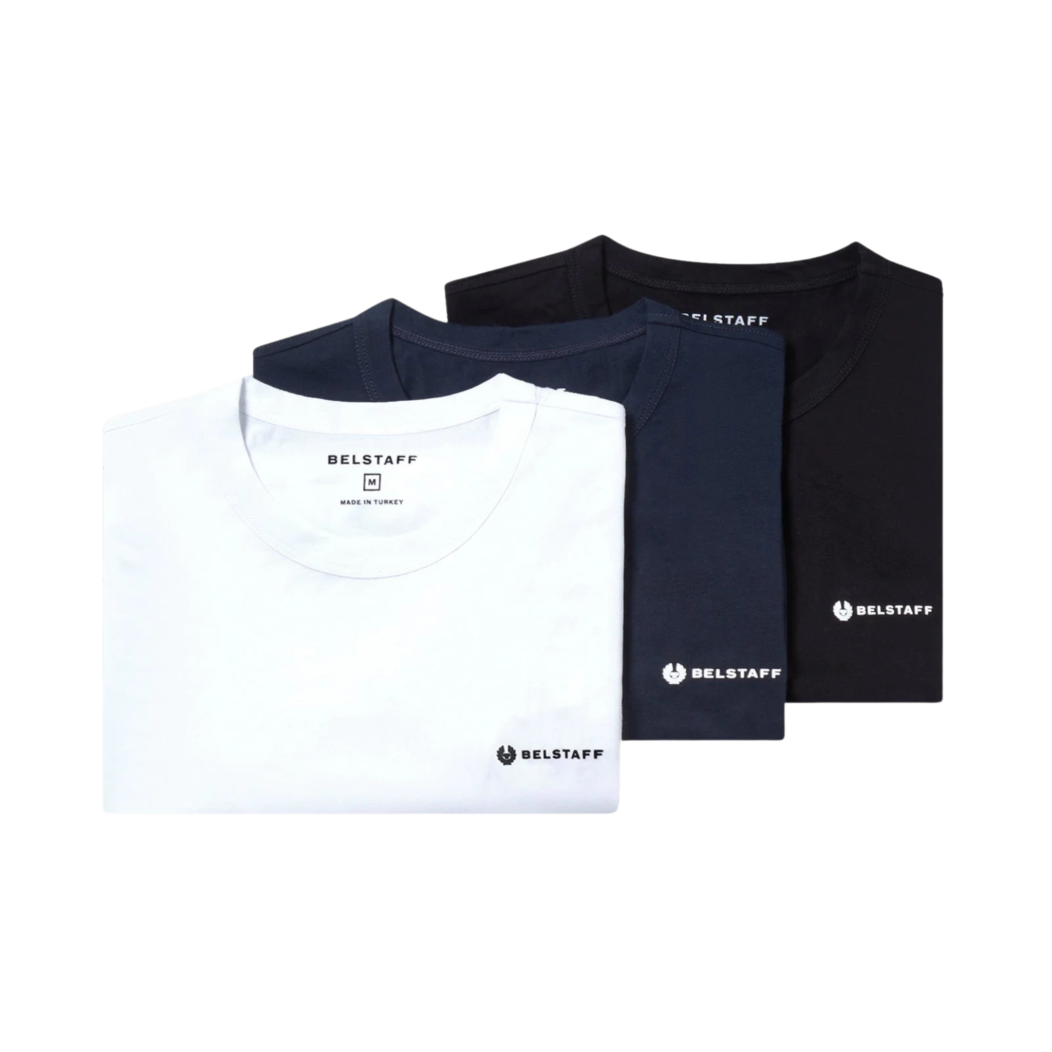 Mens Belstaff Black/Dark Ink/White 3PK S/s T Shirt