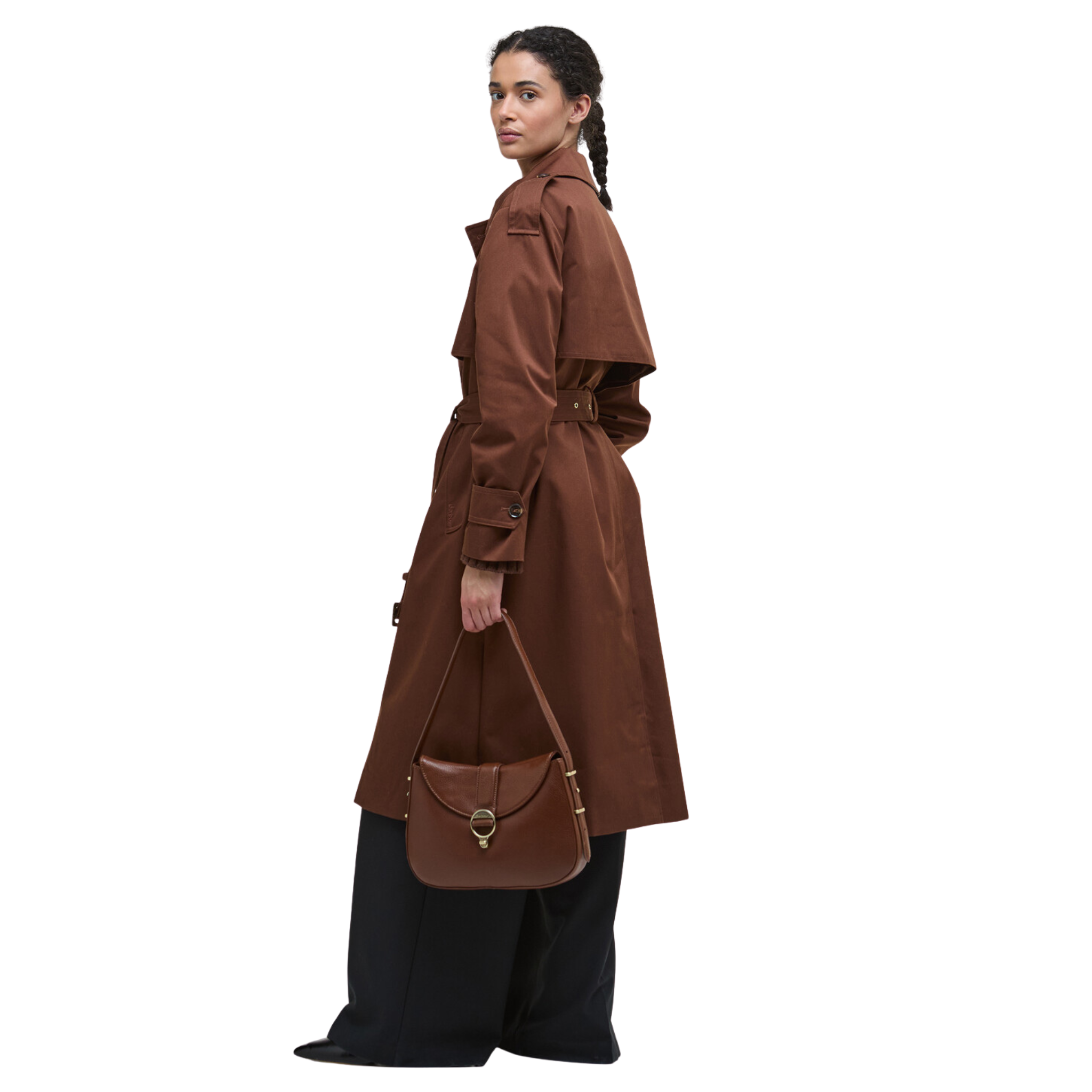Womens Barbour Brown Alder Leather Sling Bag