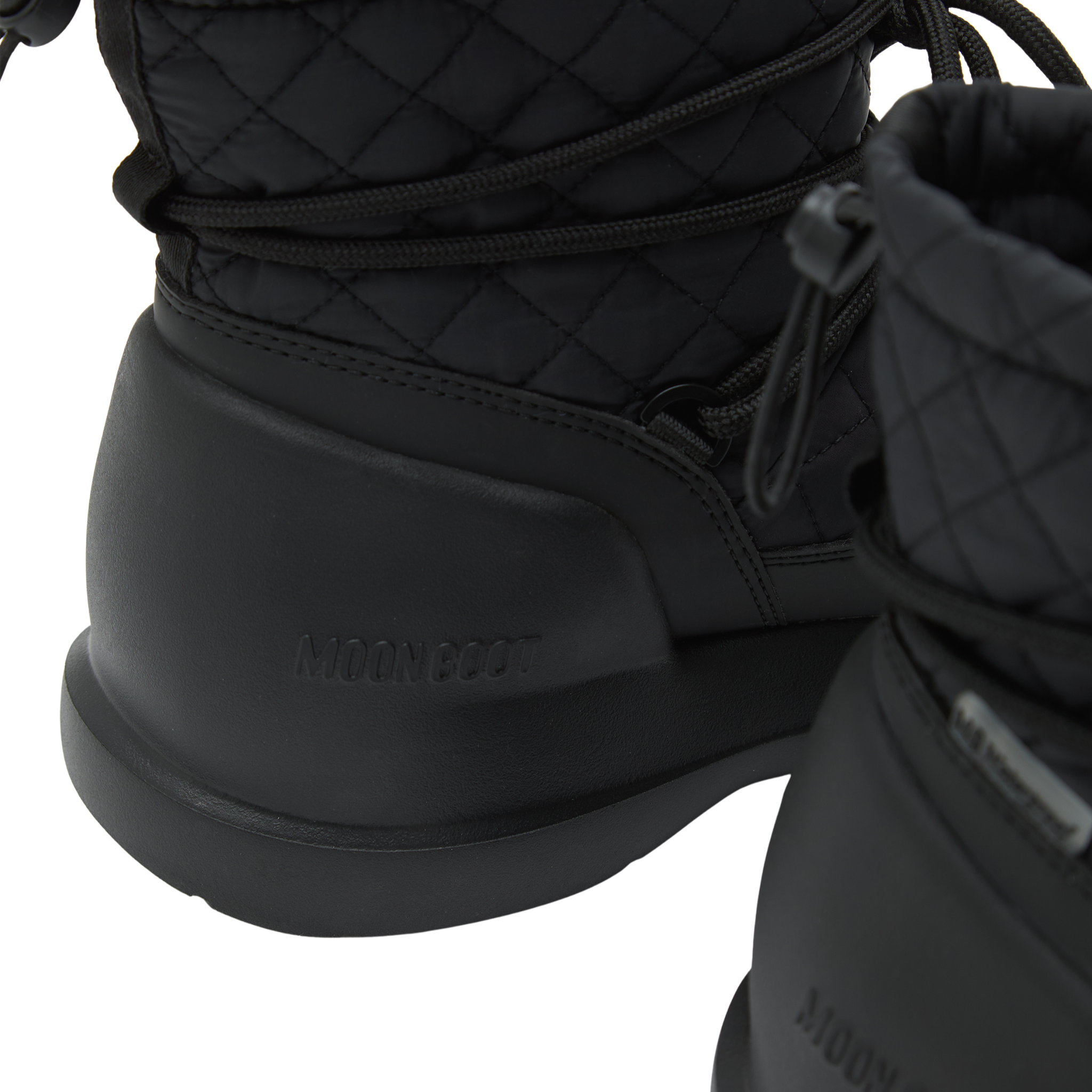 Womens Moon Boot Black Mezzaluna Quilted Mid WP Boots
