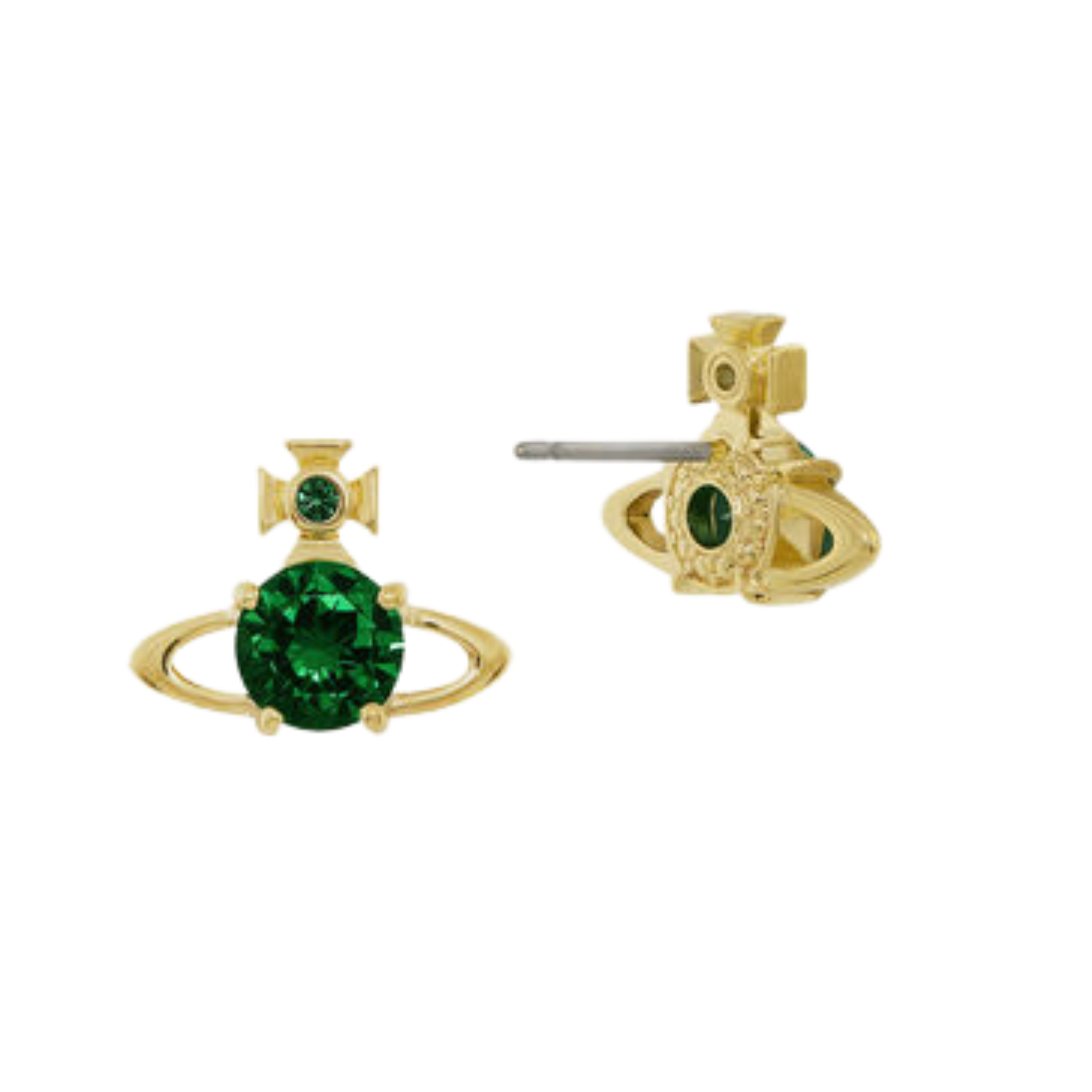Vivienne Westwood Gold/Emerald CZ Reina Earrings