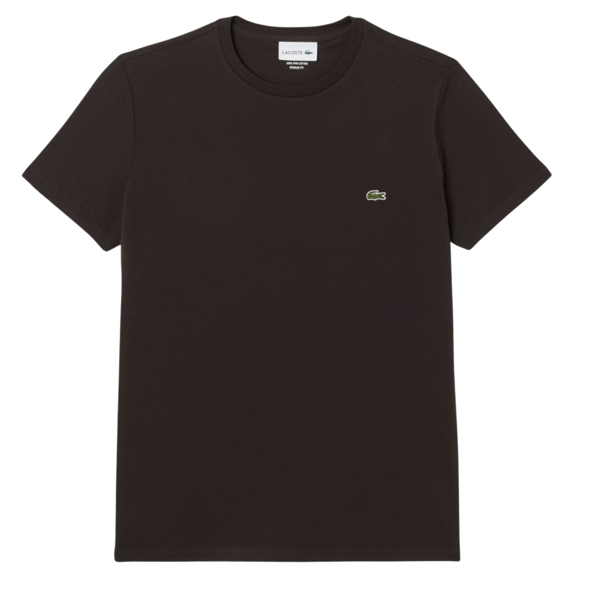 Mens Lacoste Brown Cotton Pima Regular Fit S/s T Shirt