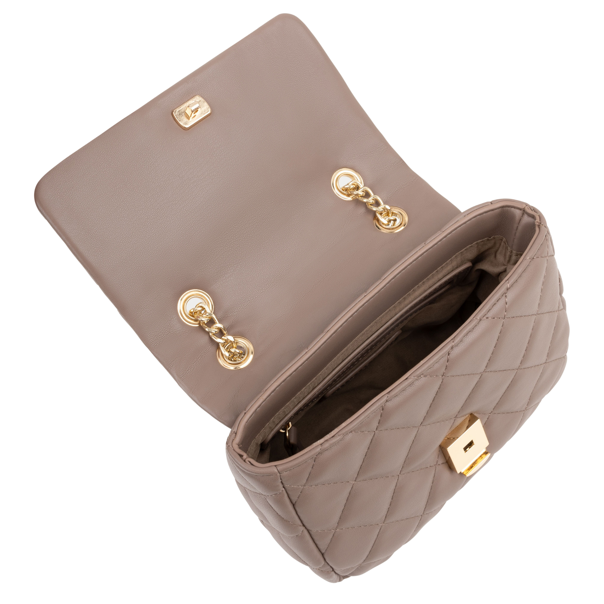 Womens Valentino Taupe Ocarina Small Flap Crossbody Bag