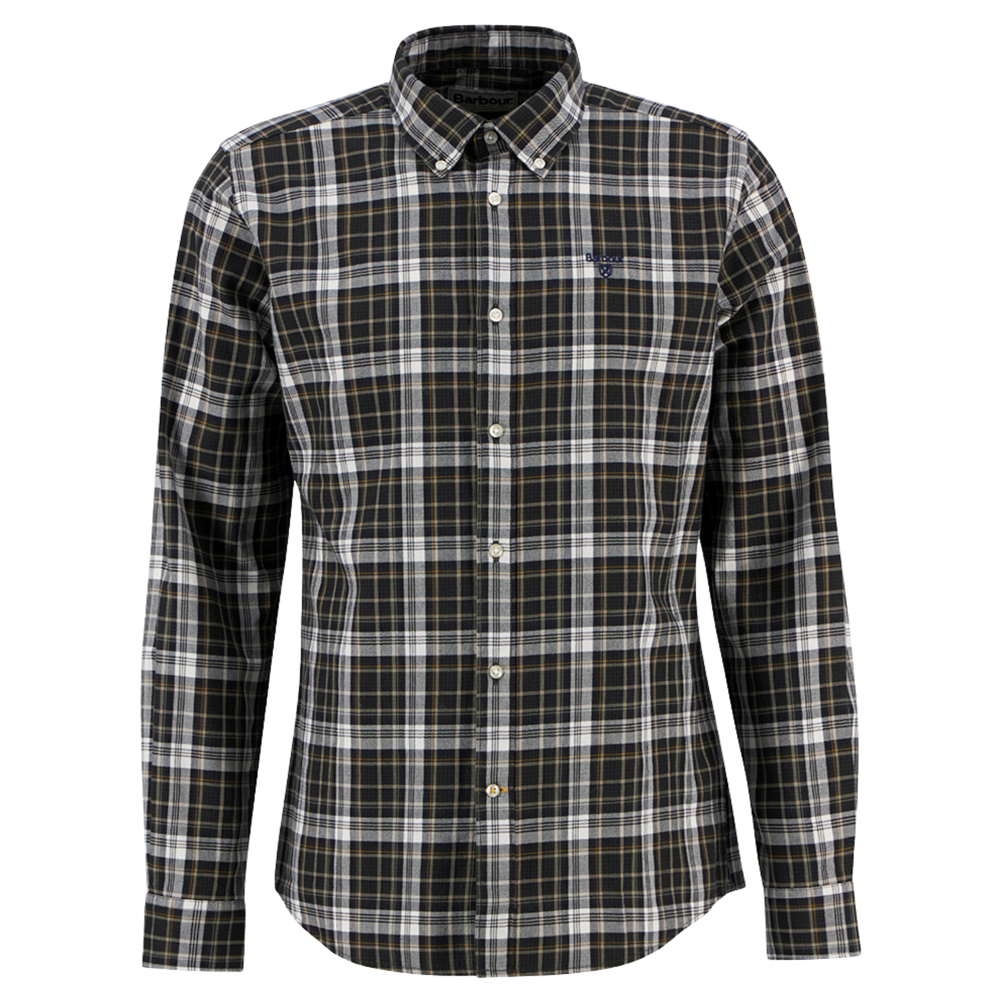 Mens Barbour Olive Mosswood Tailored Checked L/s Shirt