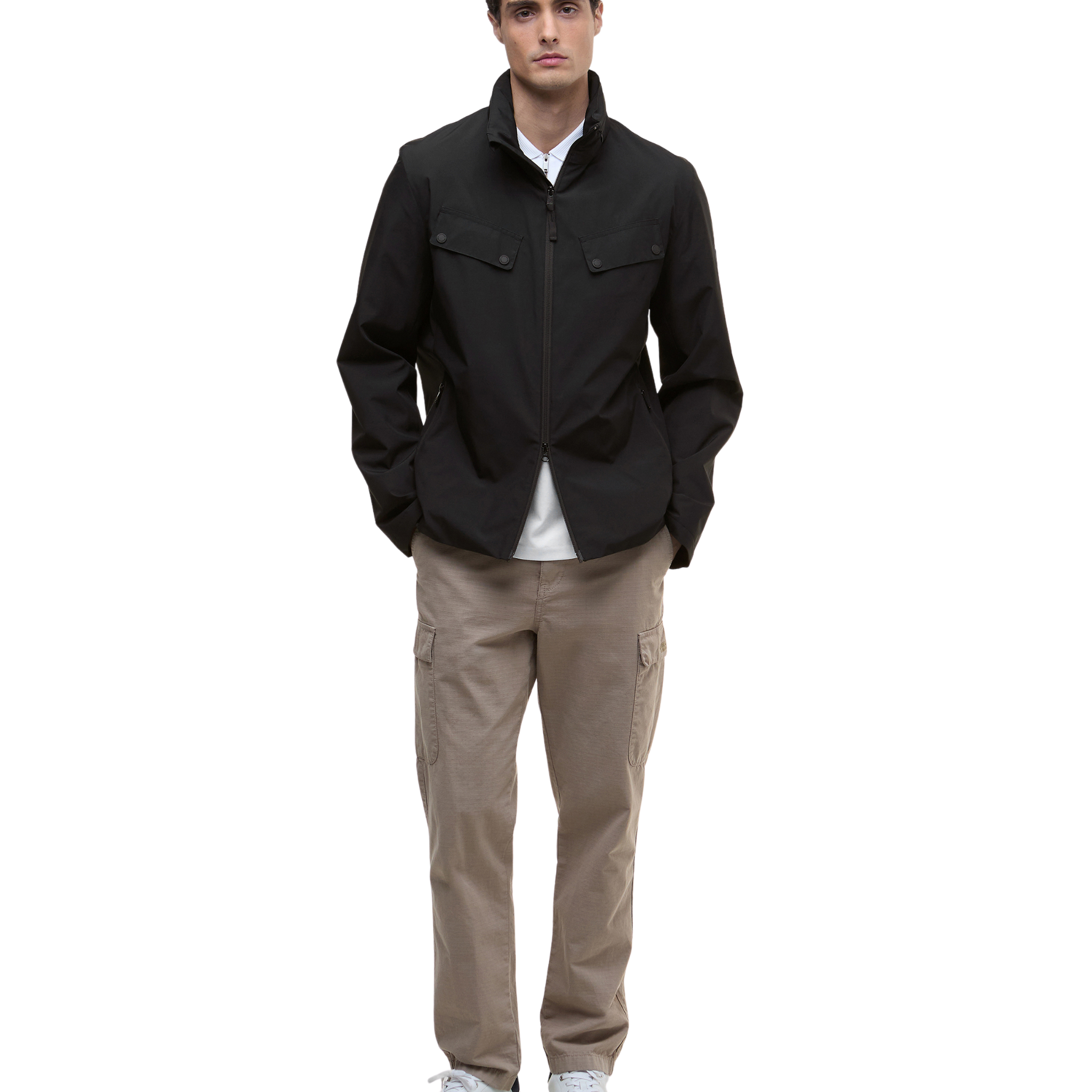 Mens Barbour International Black Alver Showerproof Jacket