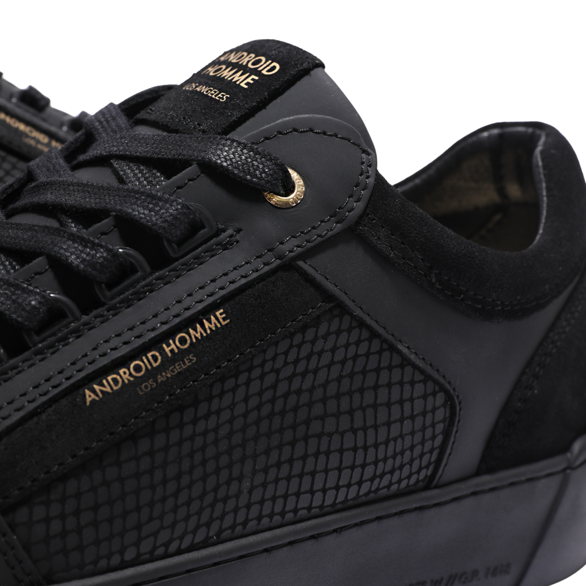 Mens Android Homme Black Venice Rubberised Stealth Cobra Trainers