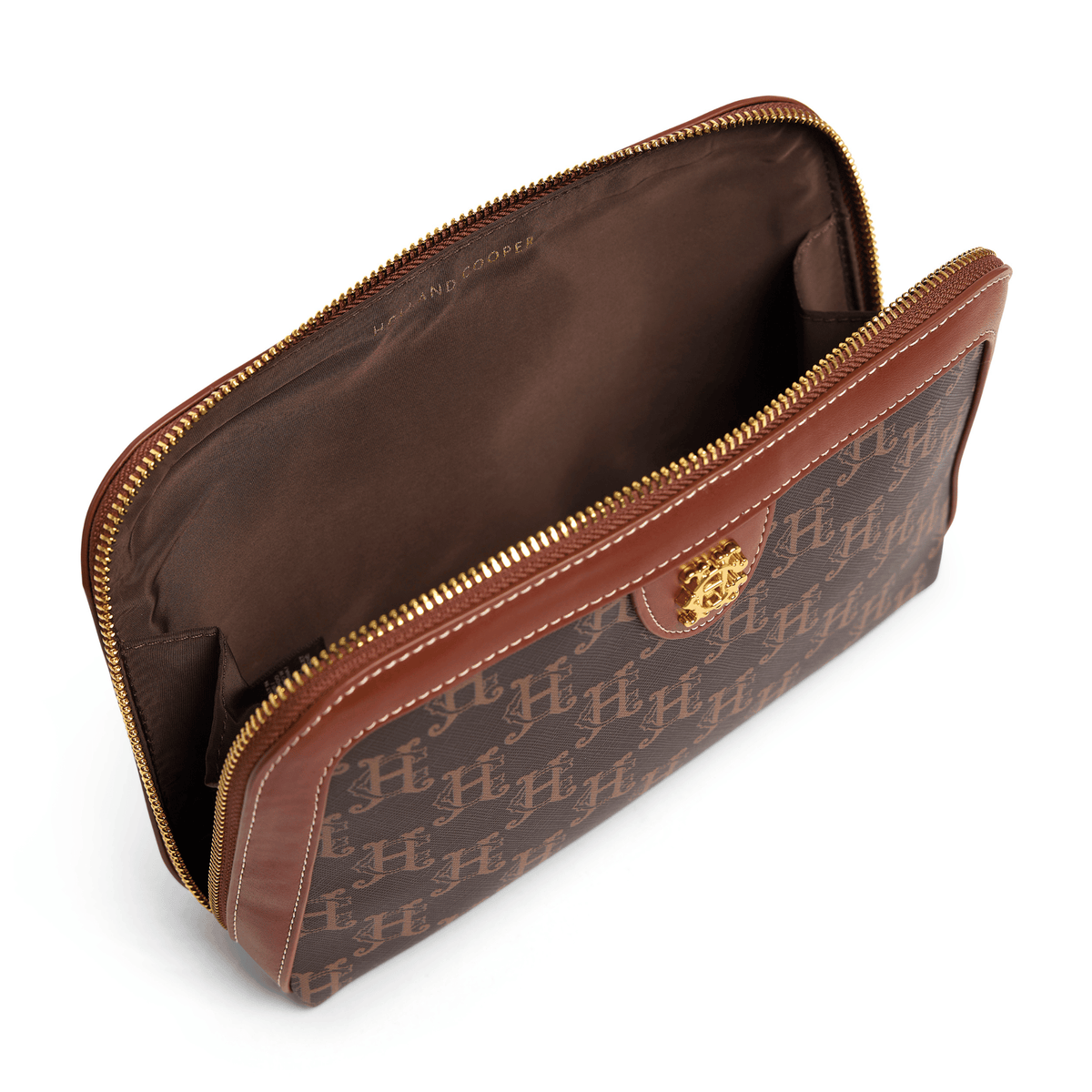 Womens Holland Cooper Tan Monogram Makeup Pouch