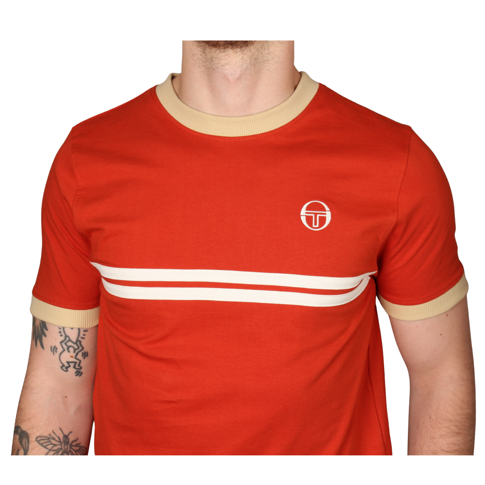 Mens Sergio Tacchini Rooibos Tea/Mojave Desert/Gardenia Supermac S/s T Shirt