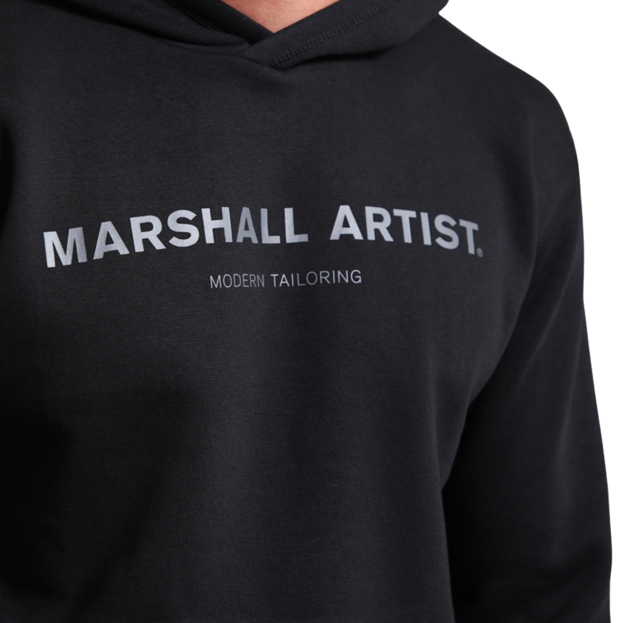 Mens Marshall Artist Black Stampa Logo Hoodie