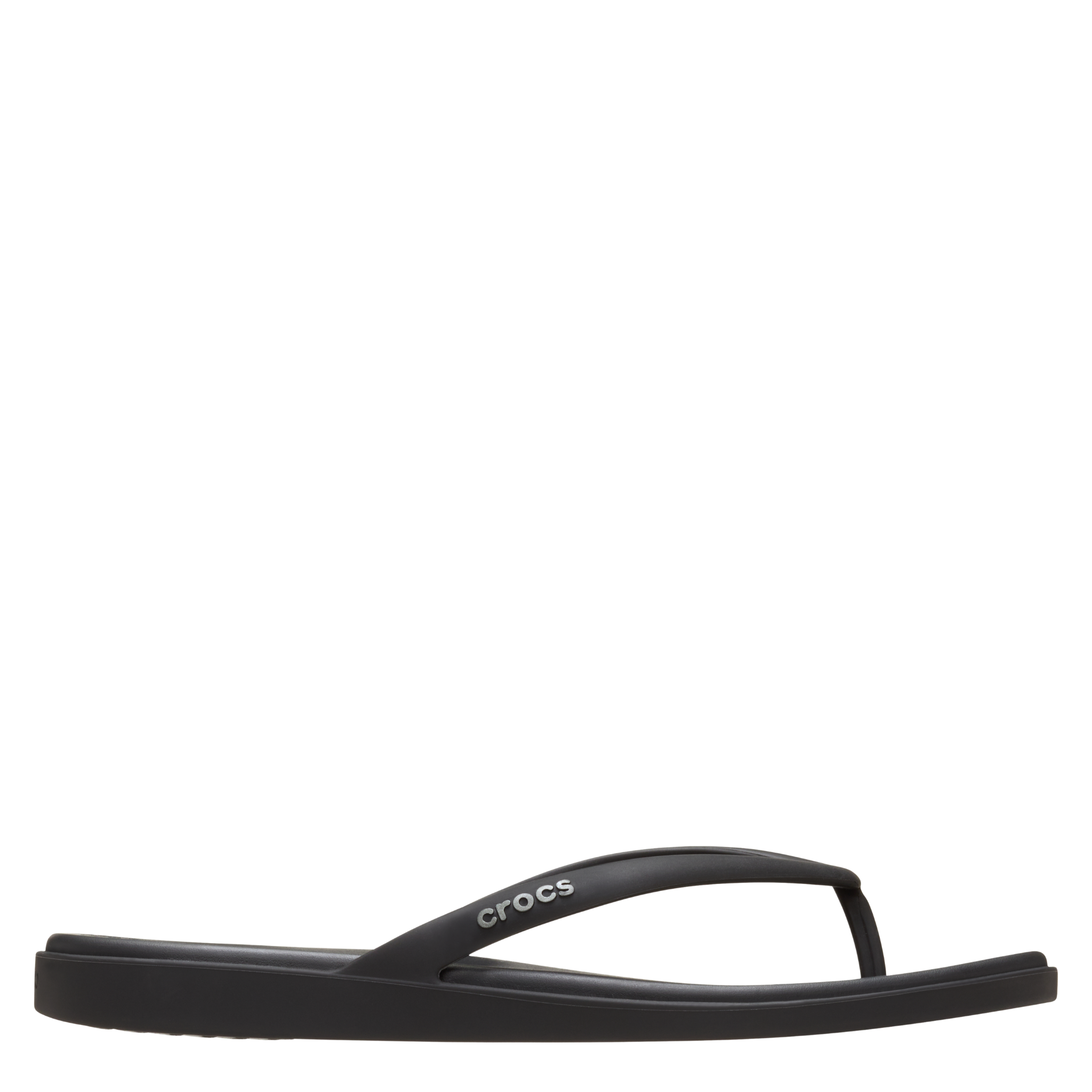 Womens Crocs Black Miami Flip Flops