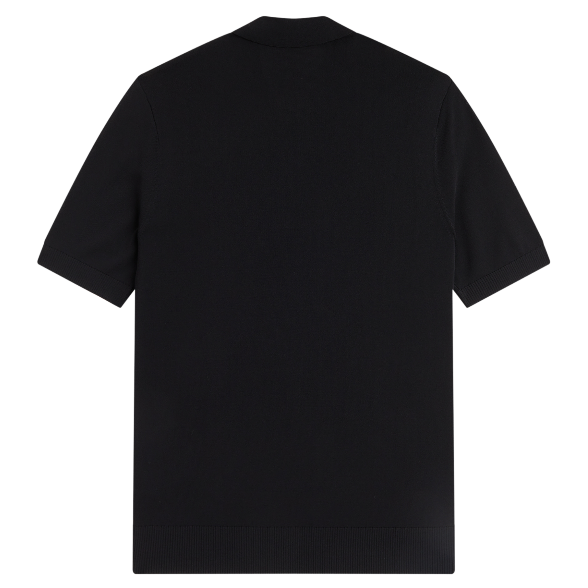 Mens Fred Perry Black Cable Knitted S/s Polo Shirt