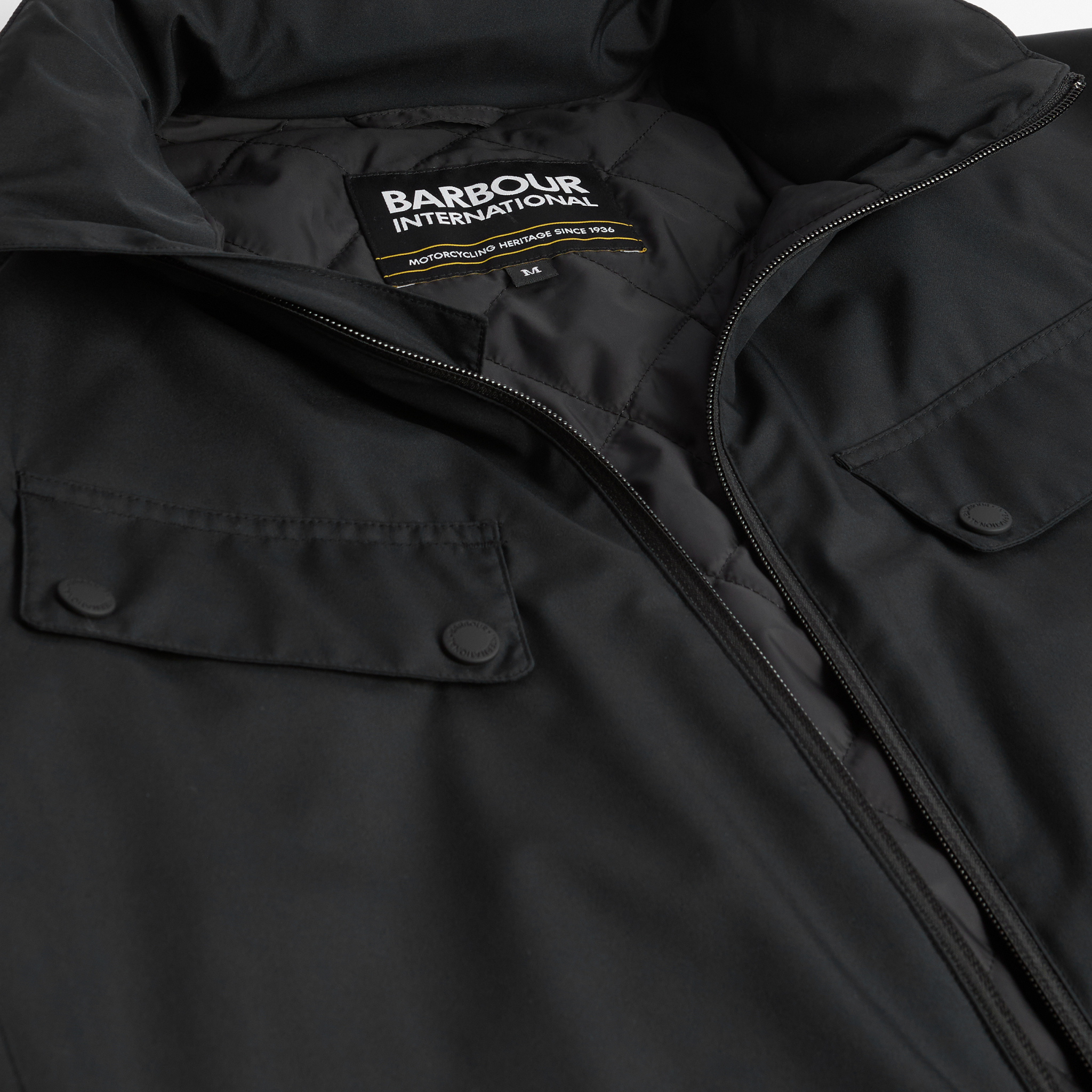 Mens Barbour International Black Alver Showerproof Jacket