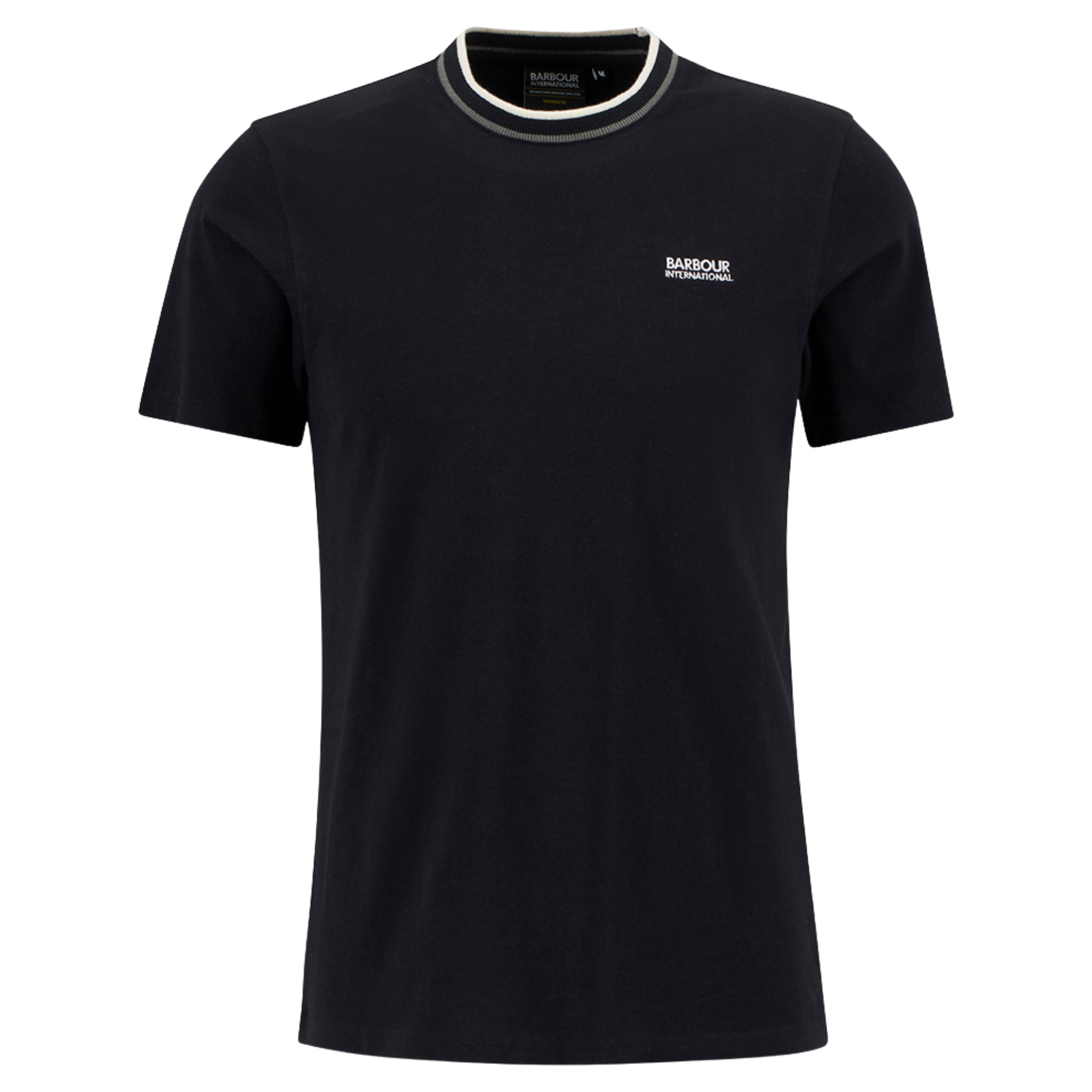 Mens Barbour International Black Buxton Tipped S/s T Shirt