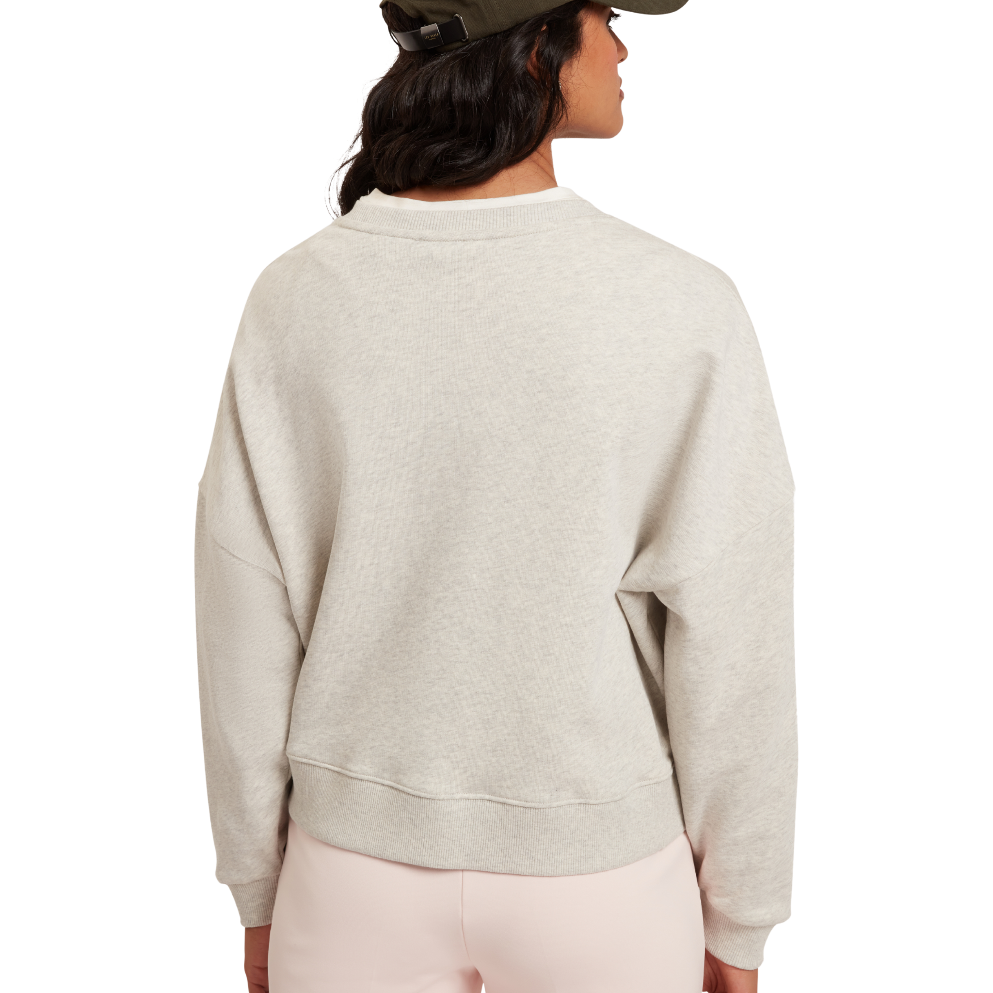 Womens Ted Baker Grey Marl Brookla Print Embroidered Sweatshirt