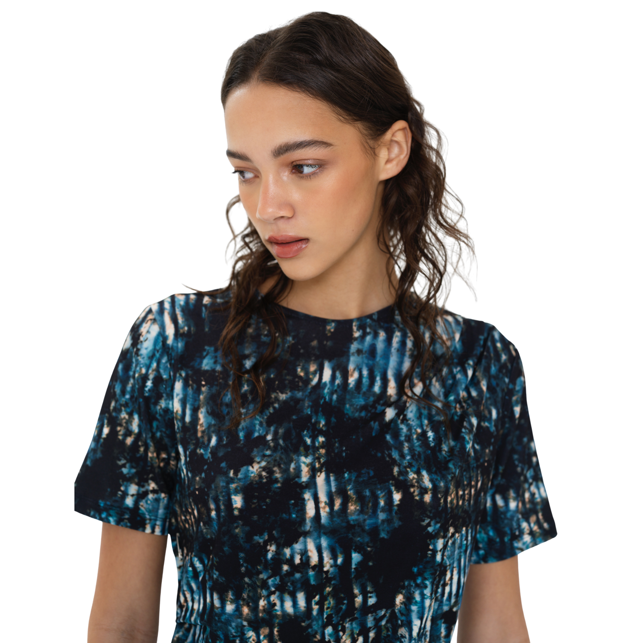 Womens French Connection Black/Blue Orla Zina Draped Top