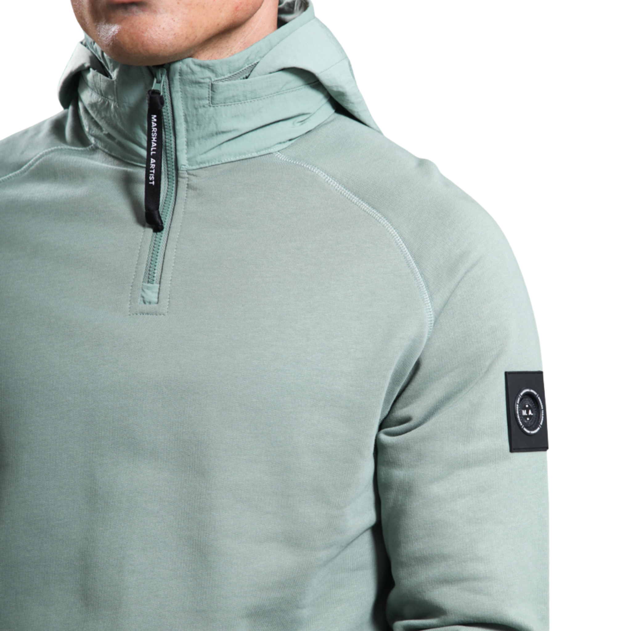 Mens Marshall Artist Sage Stanford 1/4 Zip Hoodie