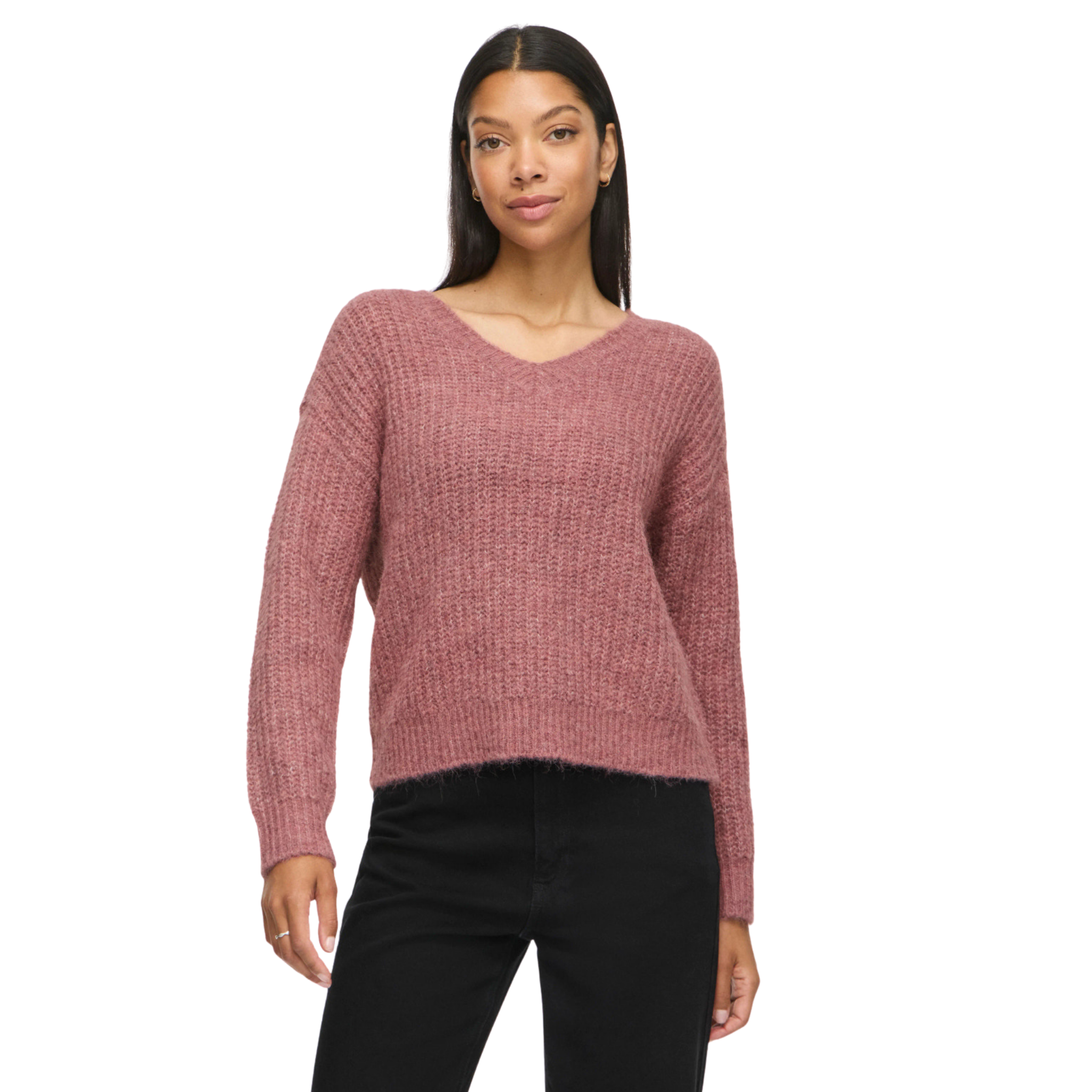 Womens Vila Nostalgia Rose Vilampe V-Neck Knit