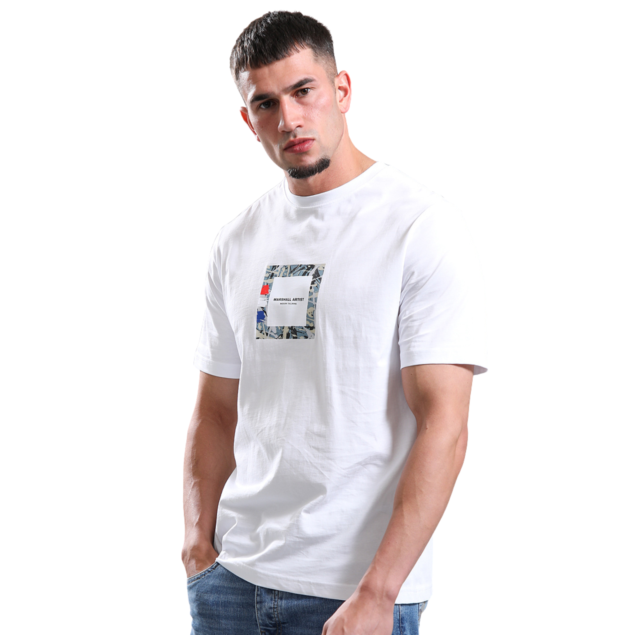 Mens Marshall Artist White Adored Box Logo S/s T Shirt