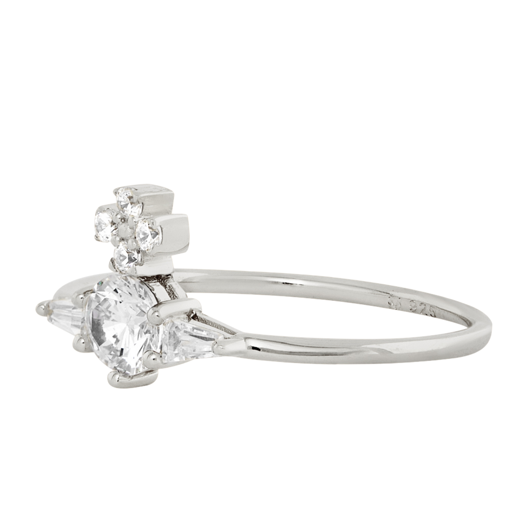 Vivienne Westwood Platinum/White CZ Ofelia Ring