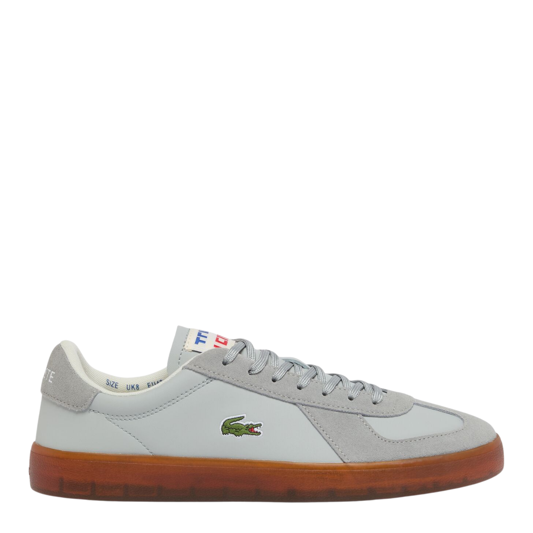 Mens Lacoste Light Grey/Gum Baseshot Pro Trainers
