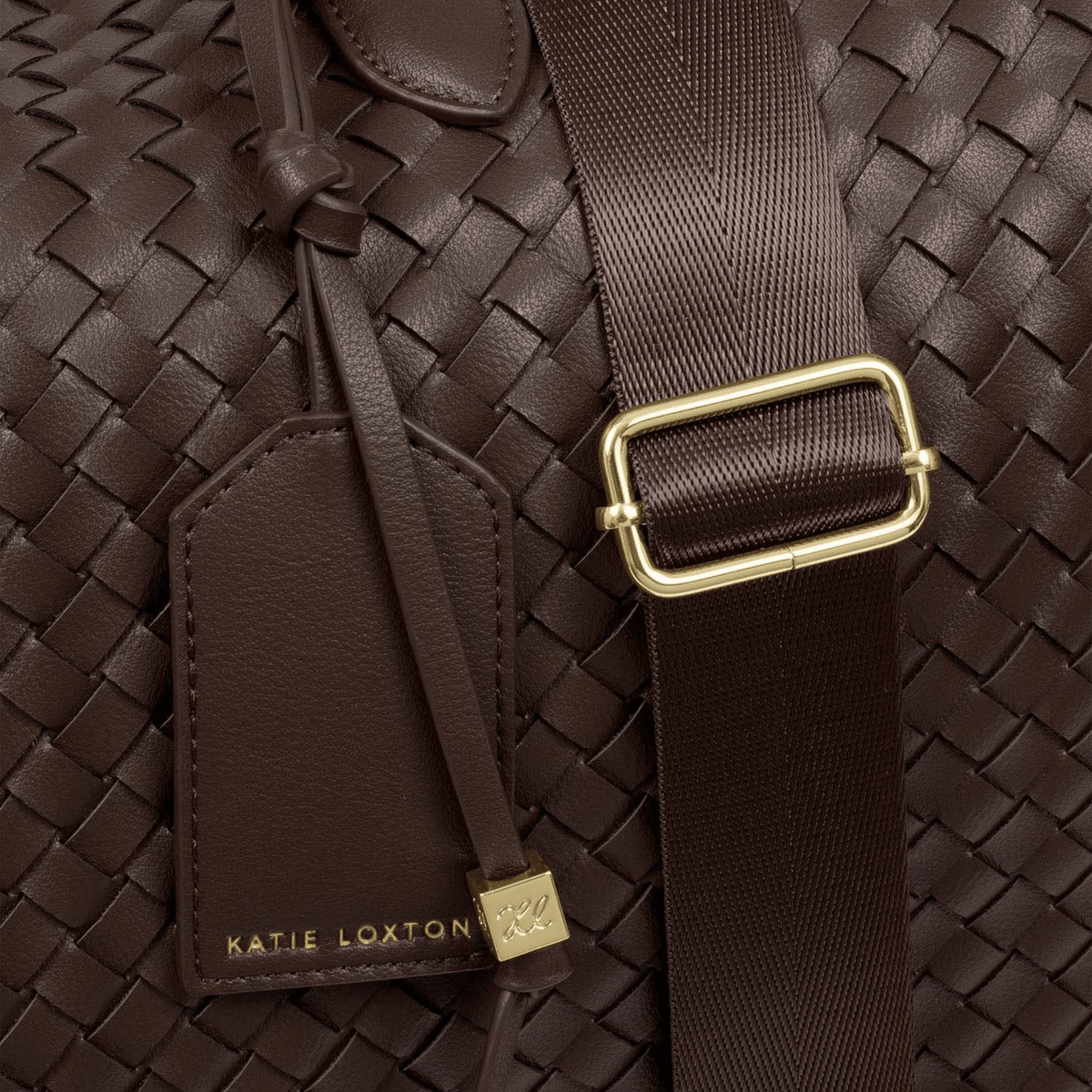 Womens Katie Loxton Chocolate Milan Hand Woven Cabin Bag