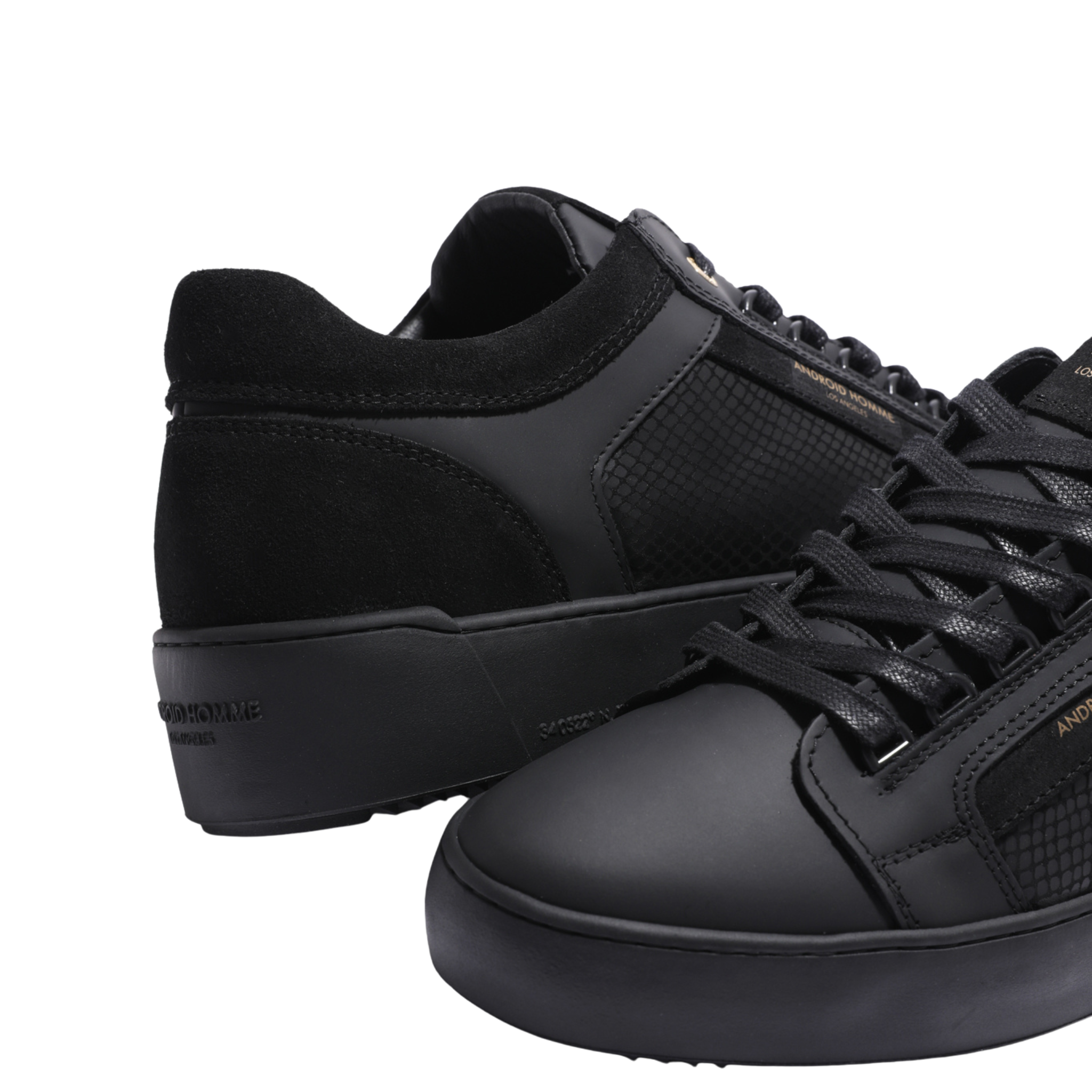 Mens Android Homme Black Venice Rubberised Stealth Cobra Trainers