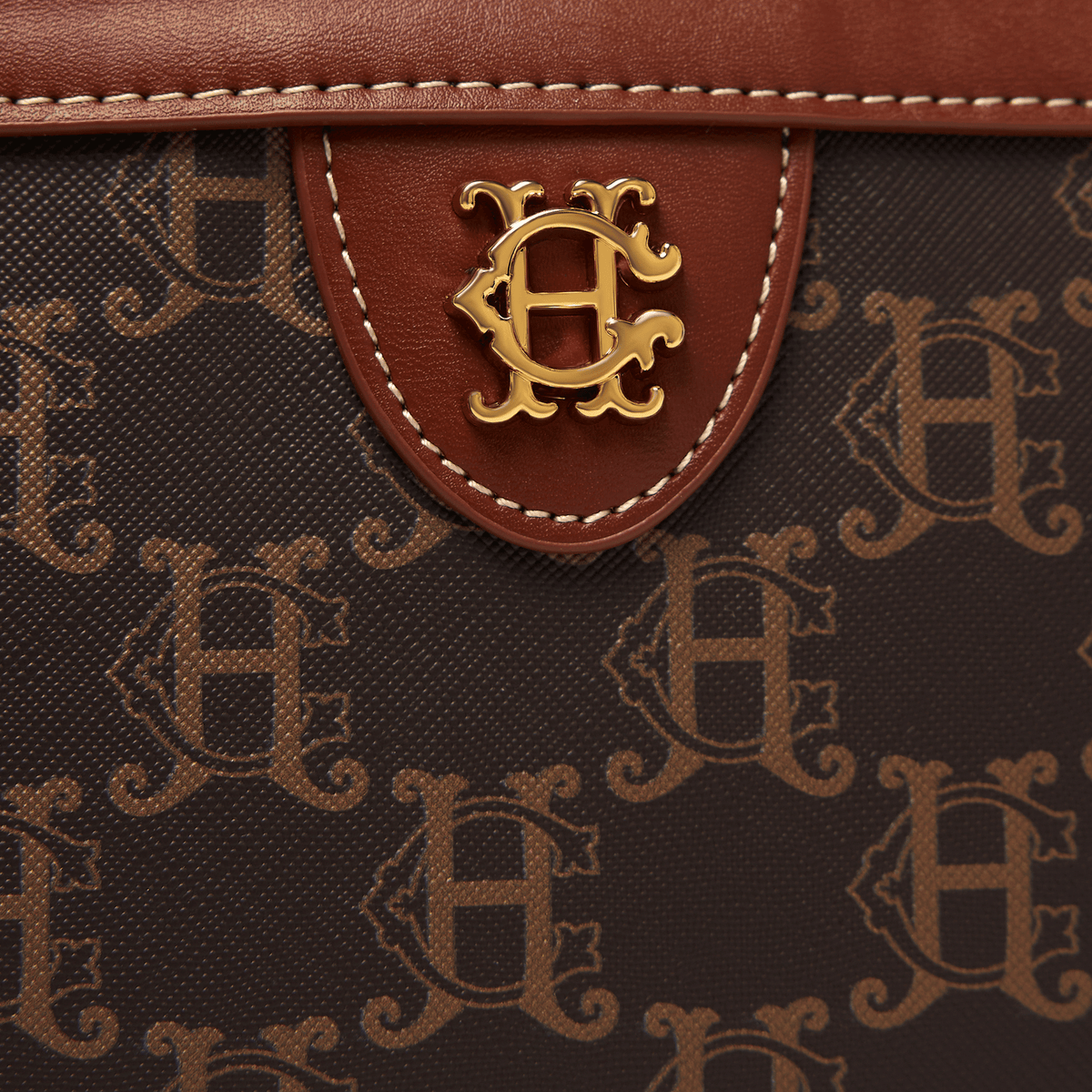 Womens Holland Cooper Tan Monogram Makeup Pouch