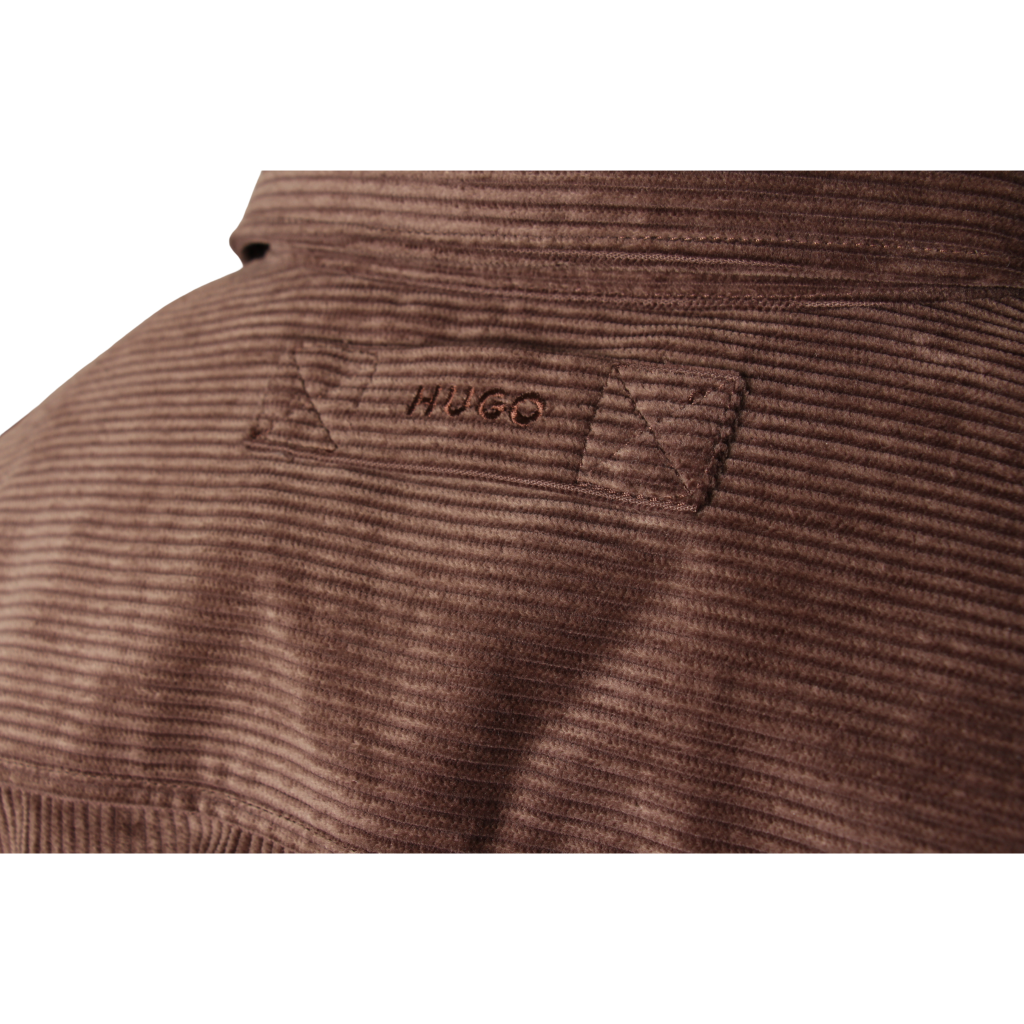 Mens HUGO Brown Overflow Ecord Overshirt