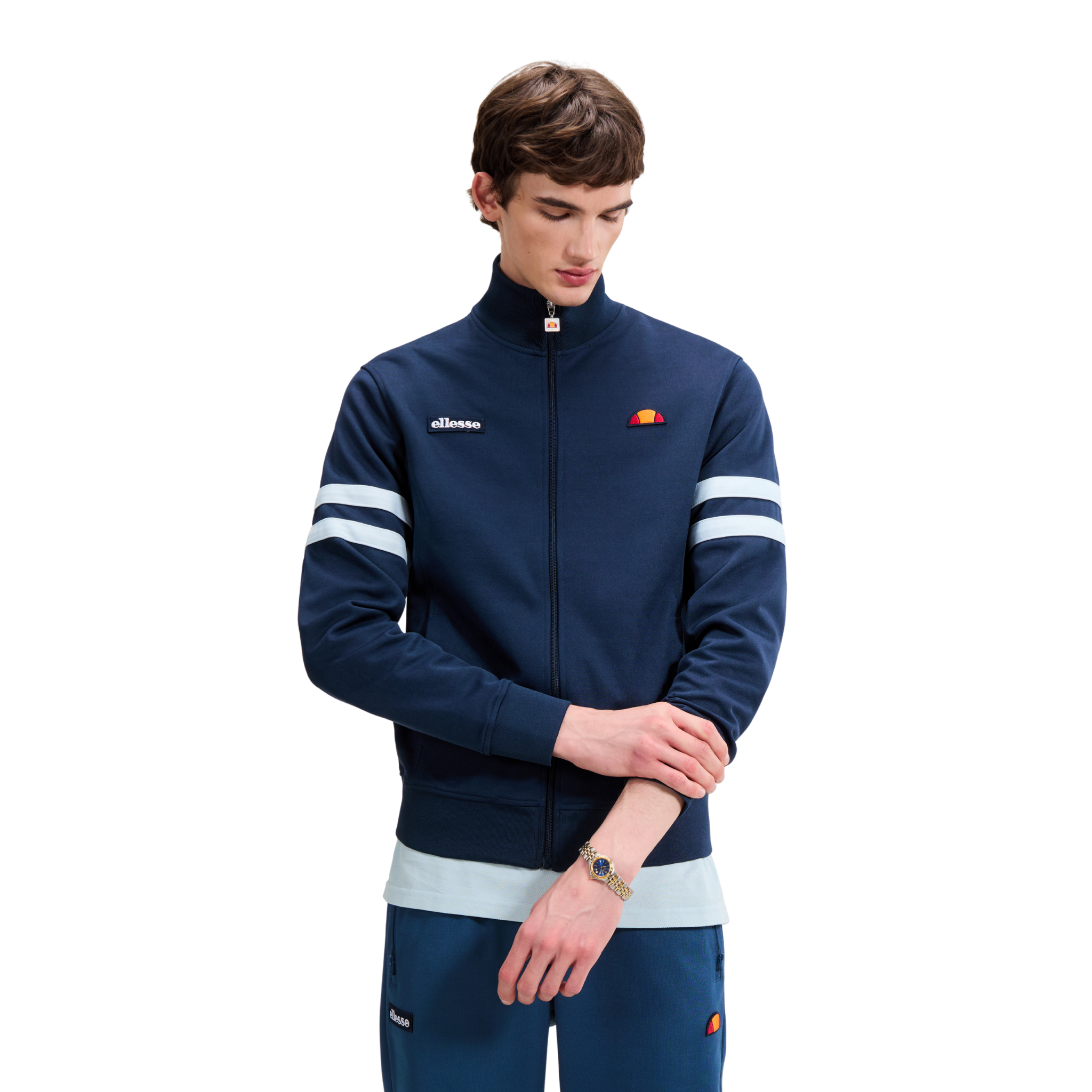 Mens Ellesse Navy/Light Blue Roma Track Jacket