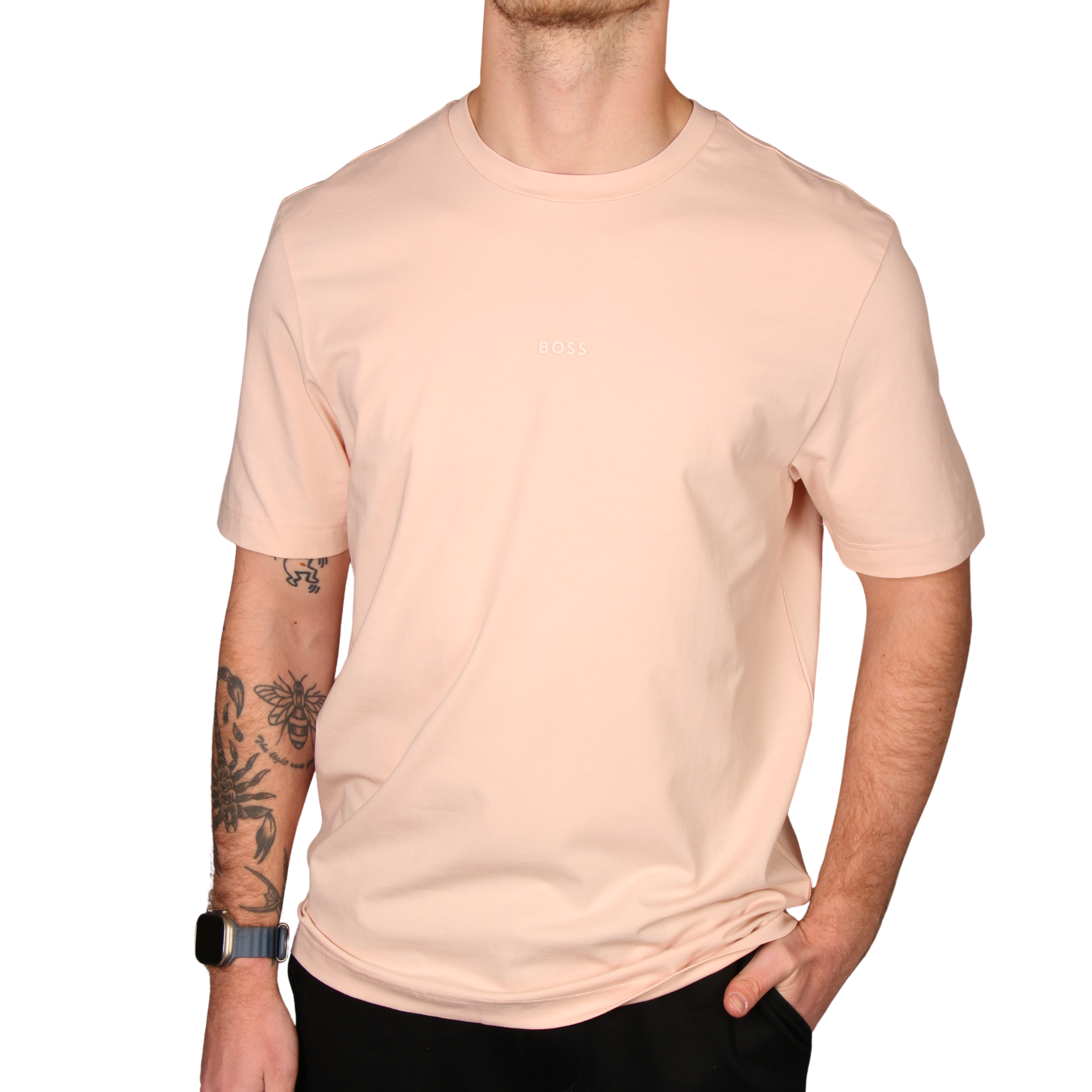 Mens BOSS Light Pink Tchup S/s T Shirt