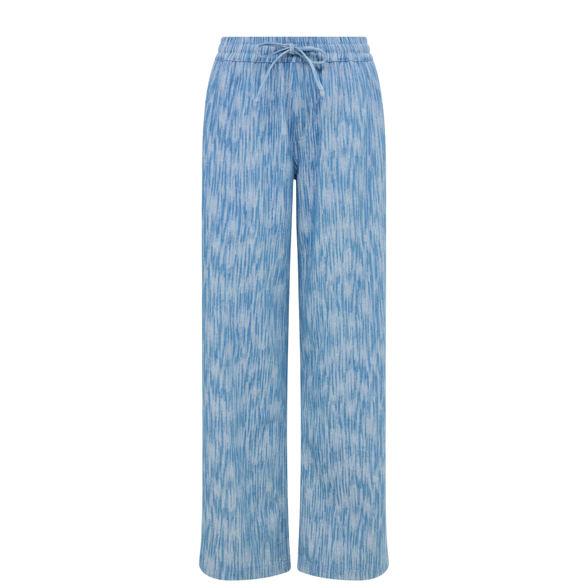 Womens French Connection Mid Blue Bessie Textured Wide Leg Jeans