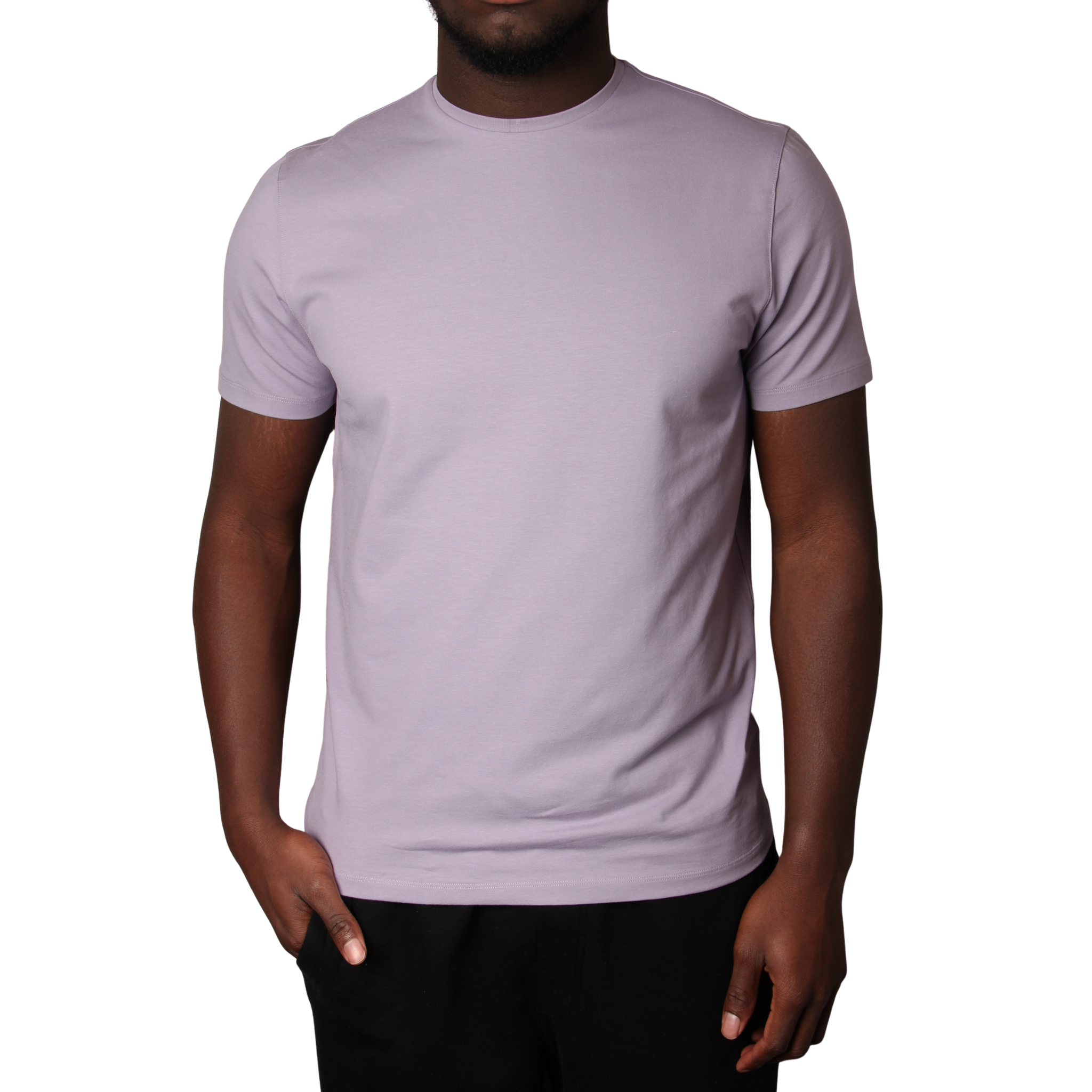 Mens Remus Uomo Lavender Grey Cotton Stretch S/s T Shirt