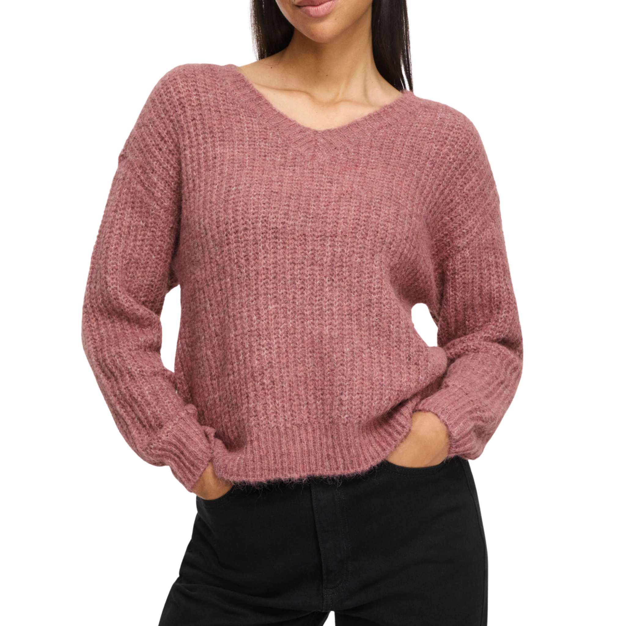 Womens Vila Nostalgia Rose Vilampe V-Neck Knit