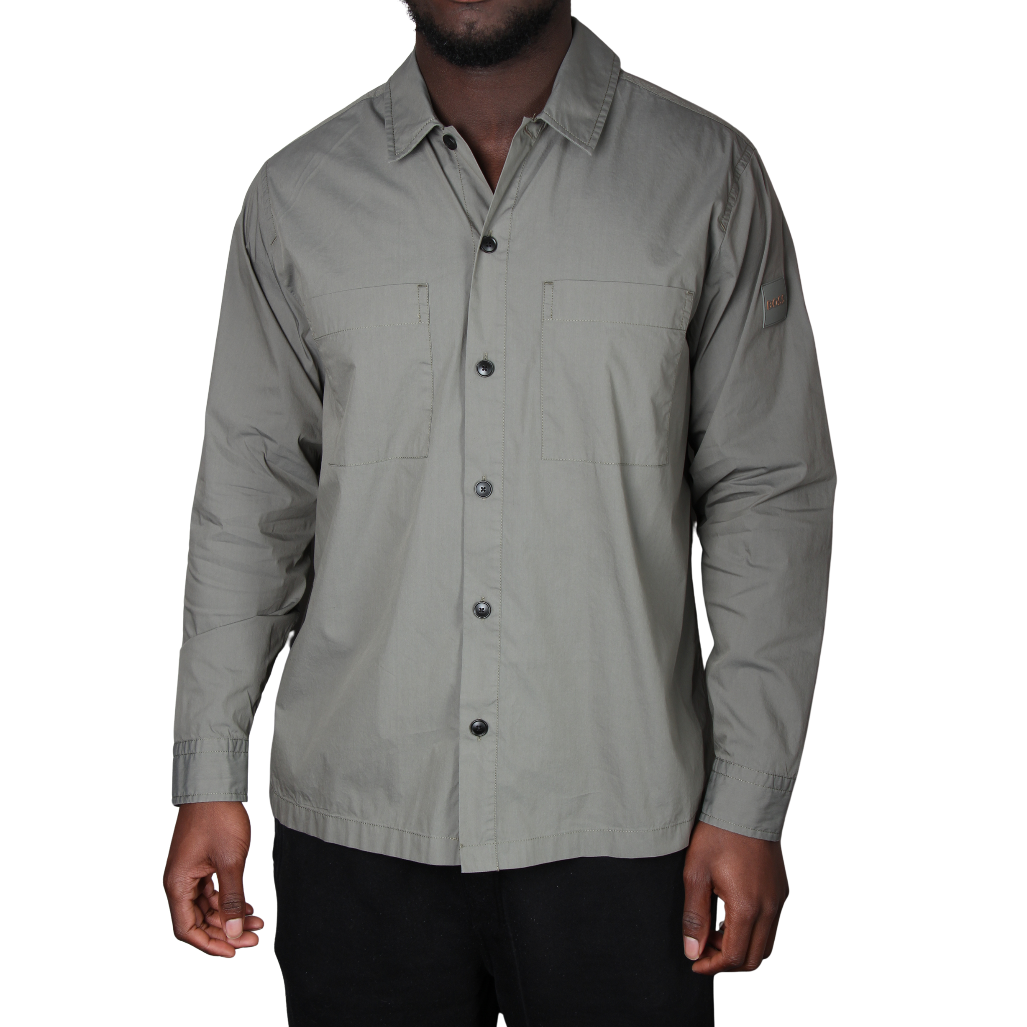Mens BOSS Grey Green Lockyo_M Overshirt