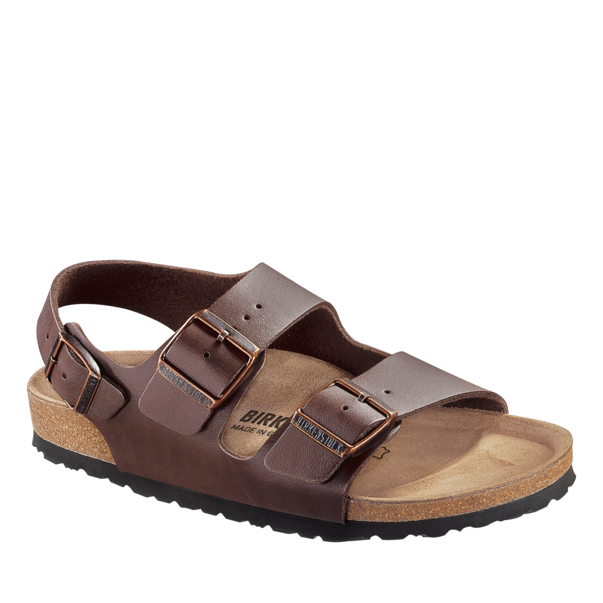Mens Birkenstock Dark Brown Milano Birko-Flor Sandals