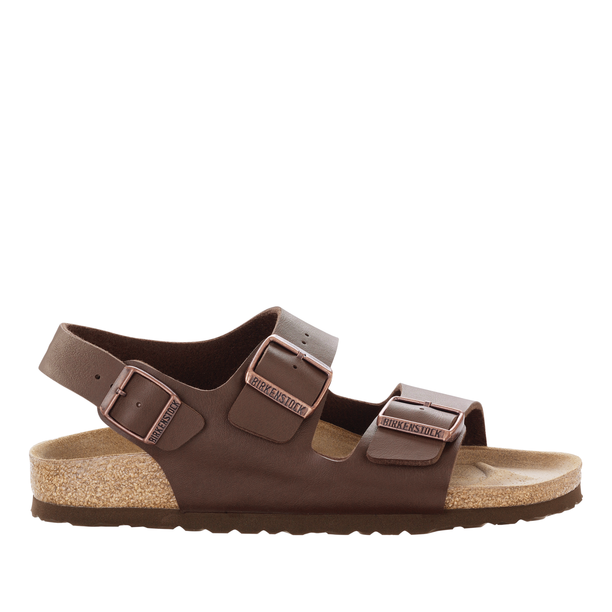Mens Birkenstock Dark Brown Milano Birko-Flor Sandals