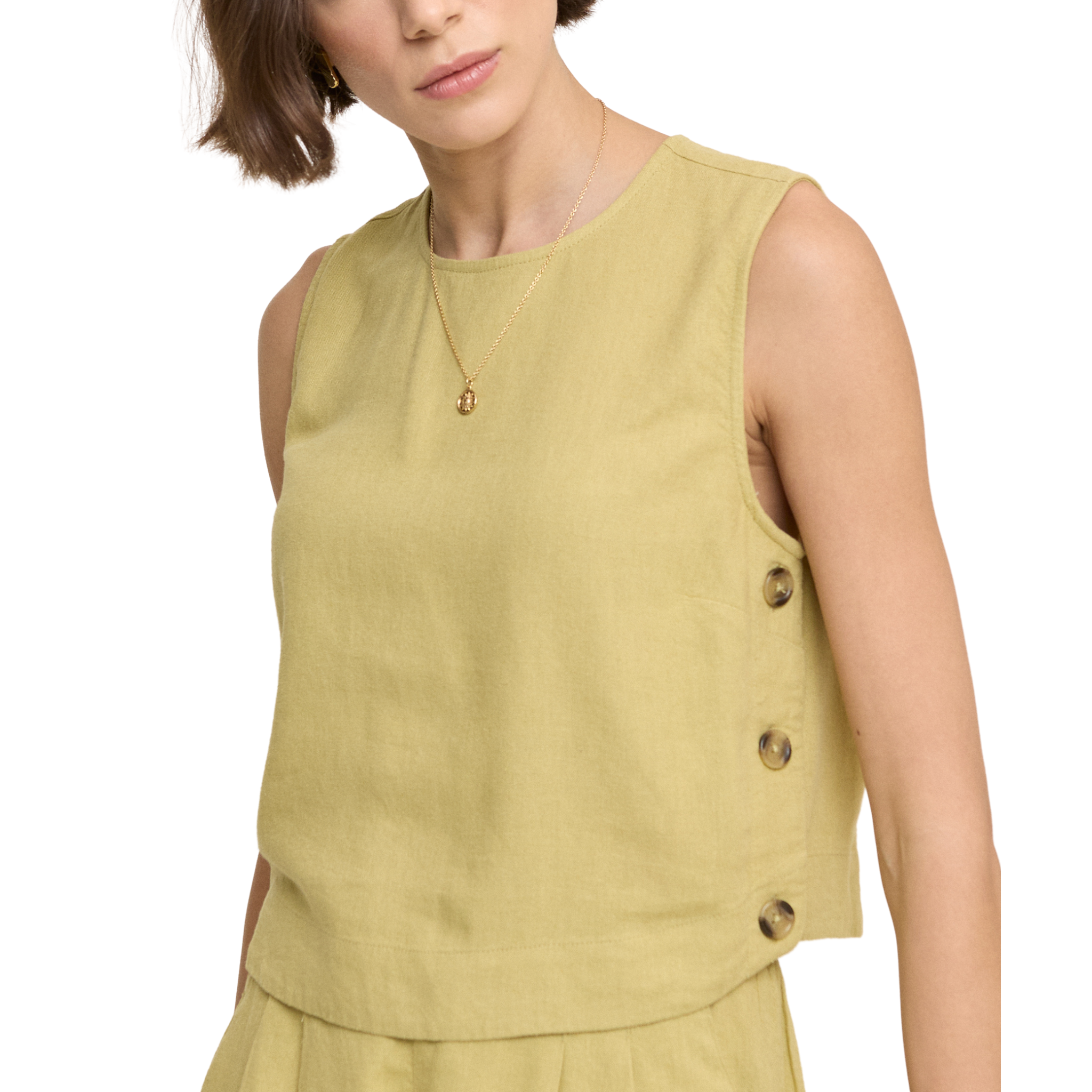 Womens Nobody's Child Green Dew Button Side Top