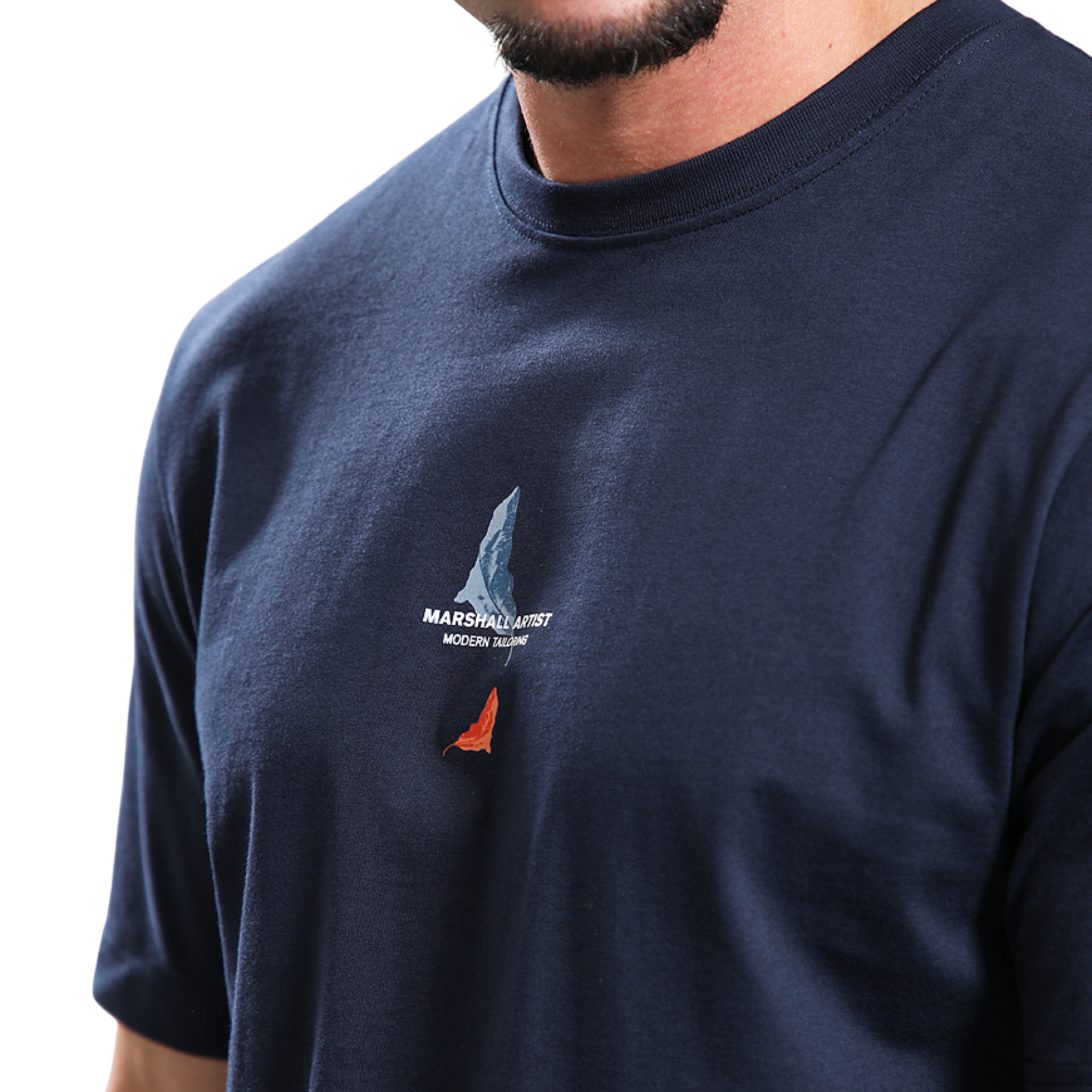 Mens Marshall Artist Navy Aspen Back Print S/s T Shirt