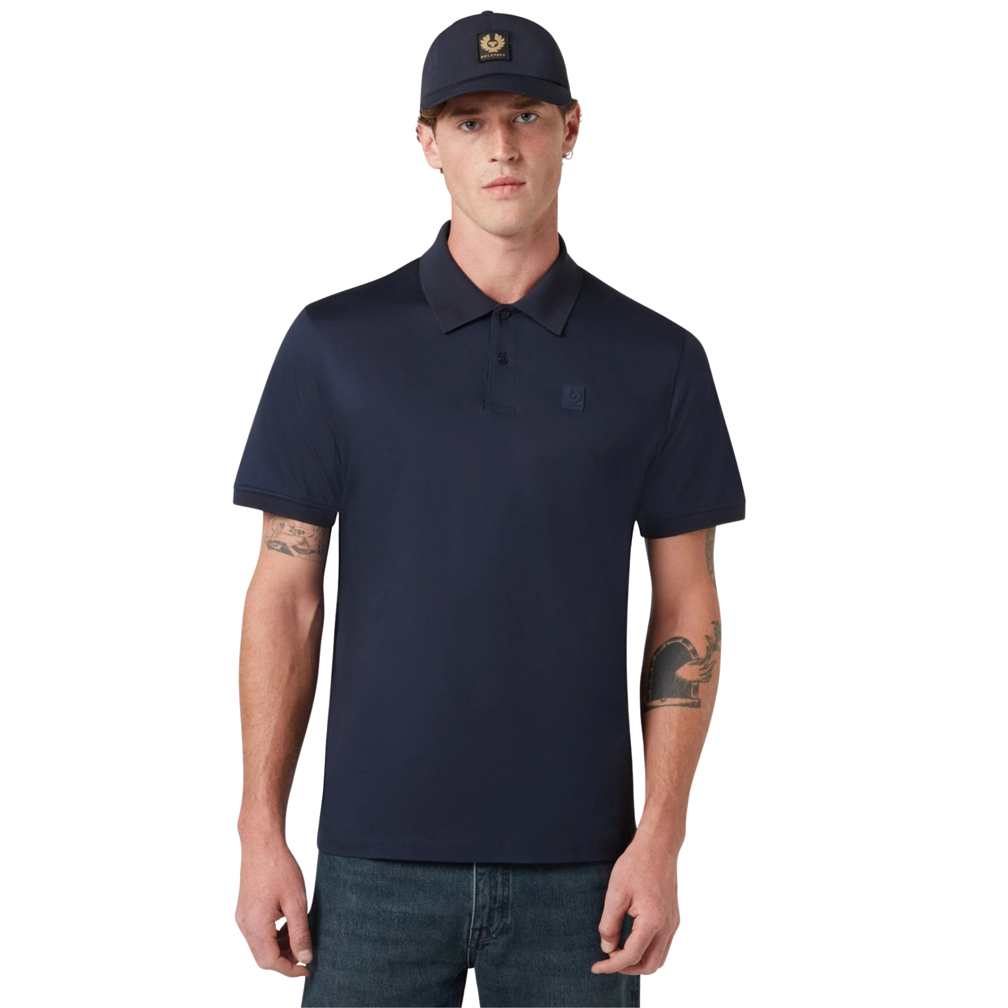 Mens Belstaff Dark Ink Steel S/s Polo Shirt