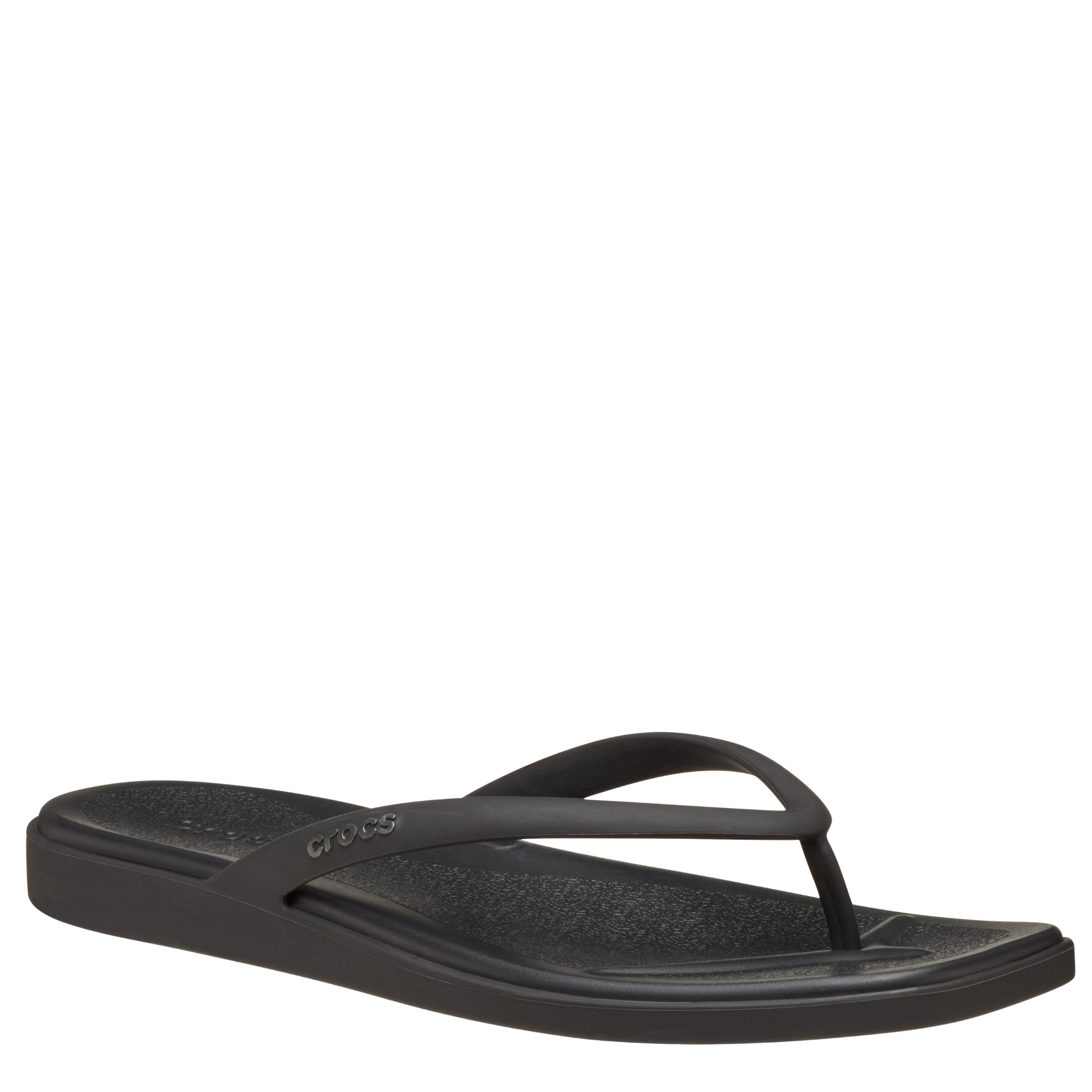 Womens Crocs Black Miami Flip Flops