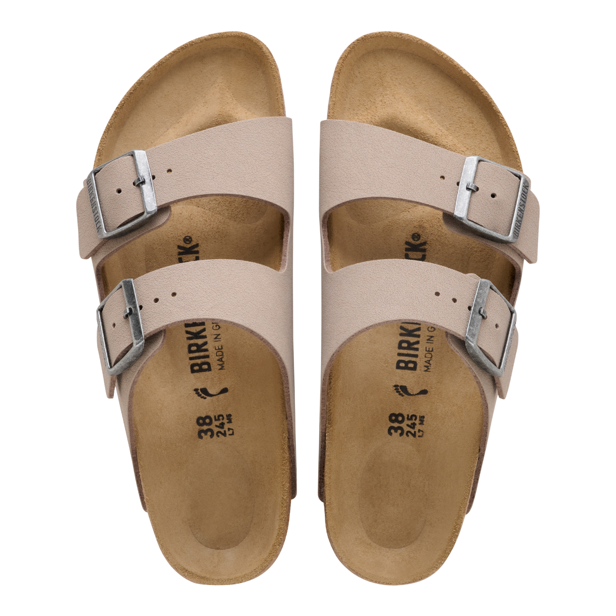 Mens Birkenstock Gray Taupe Arizona Birkibuc Sandals