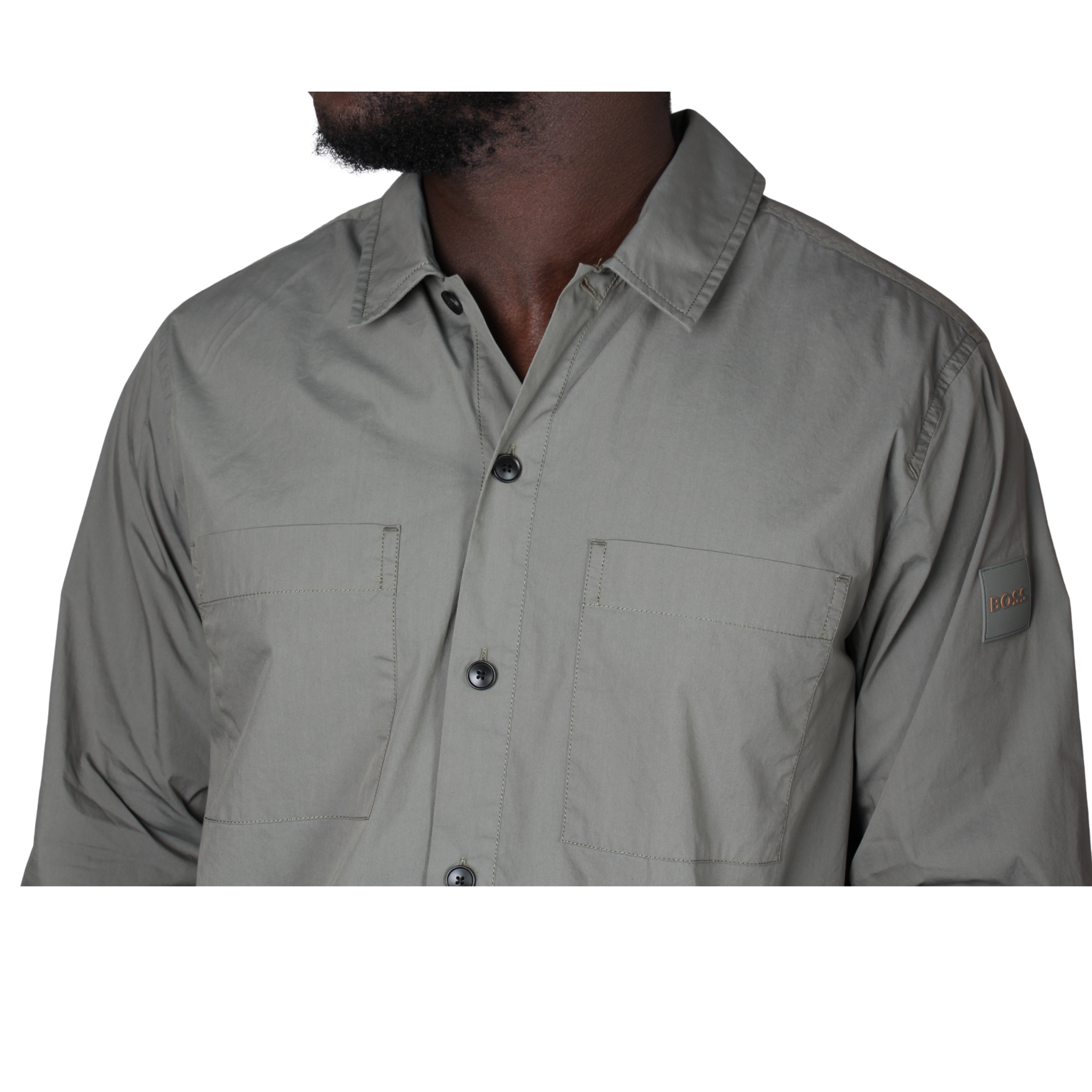 Mens BOSS Grey Green Lockyo_M Overshirt