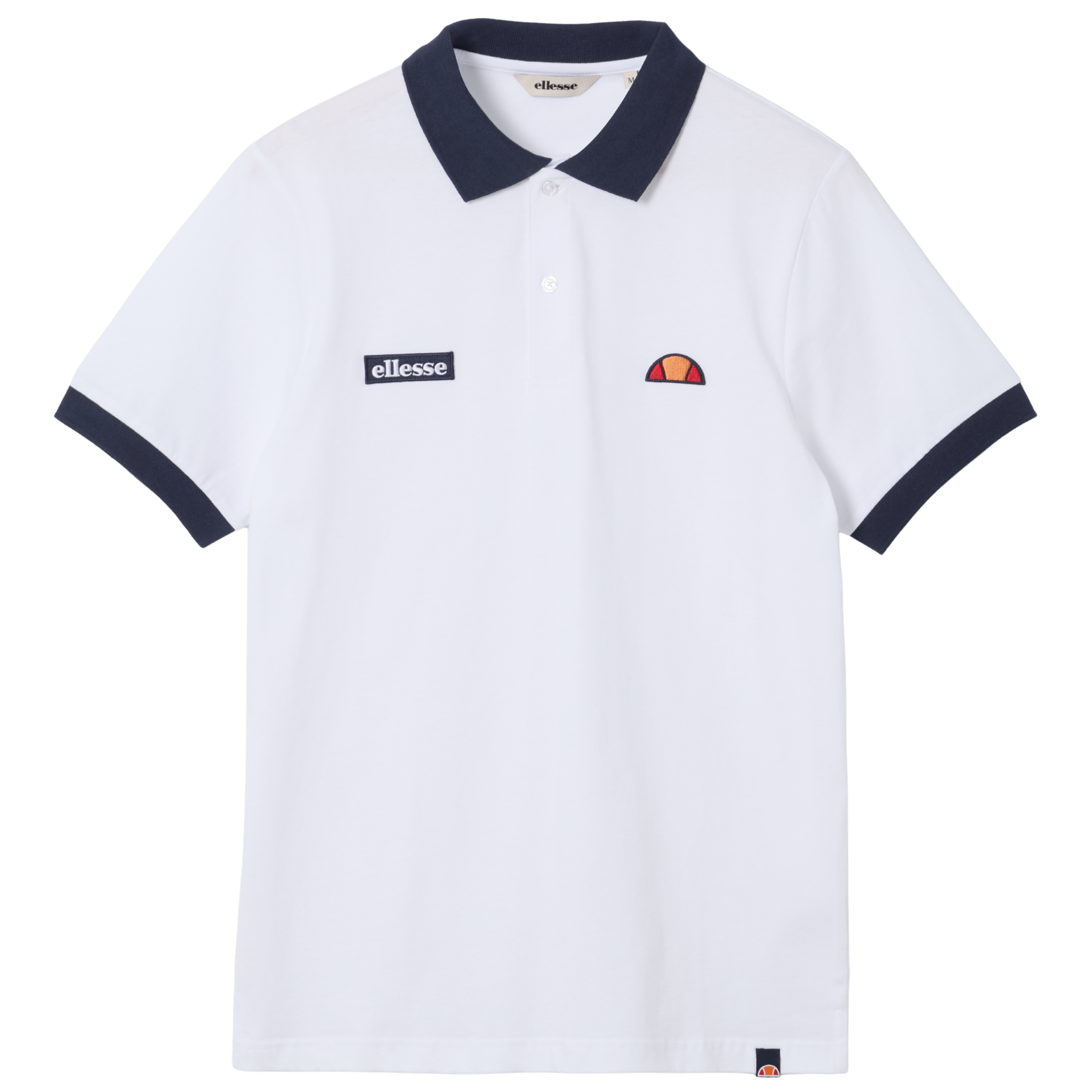 Mens Ellesse White/Navy Lessepsia S/s Polo Shirt